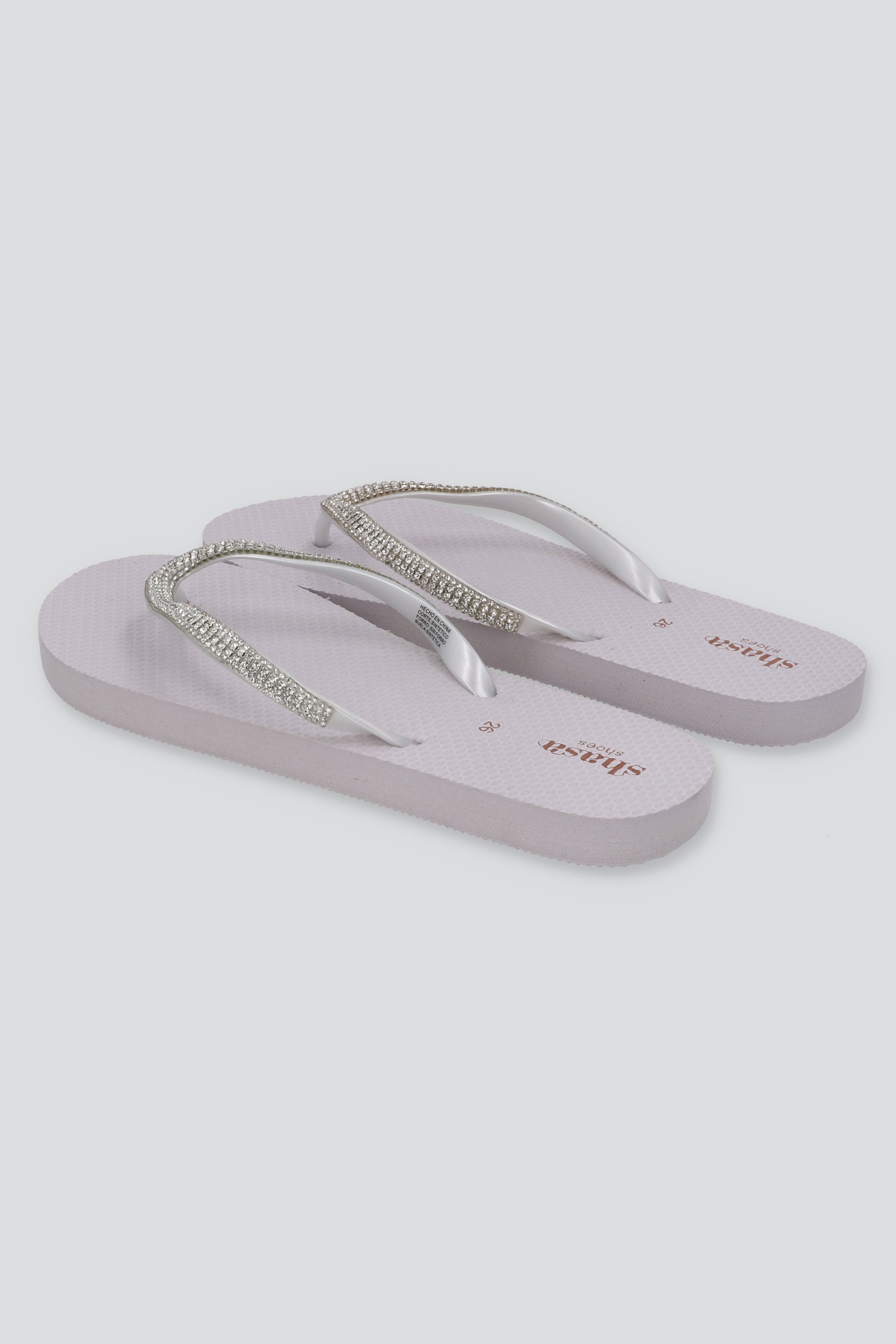 Flip Flop Brillos Textura BLANCO