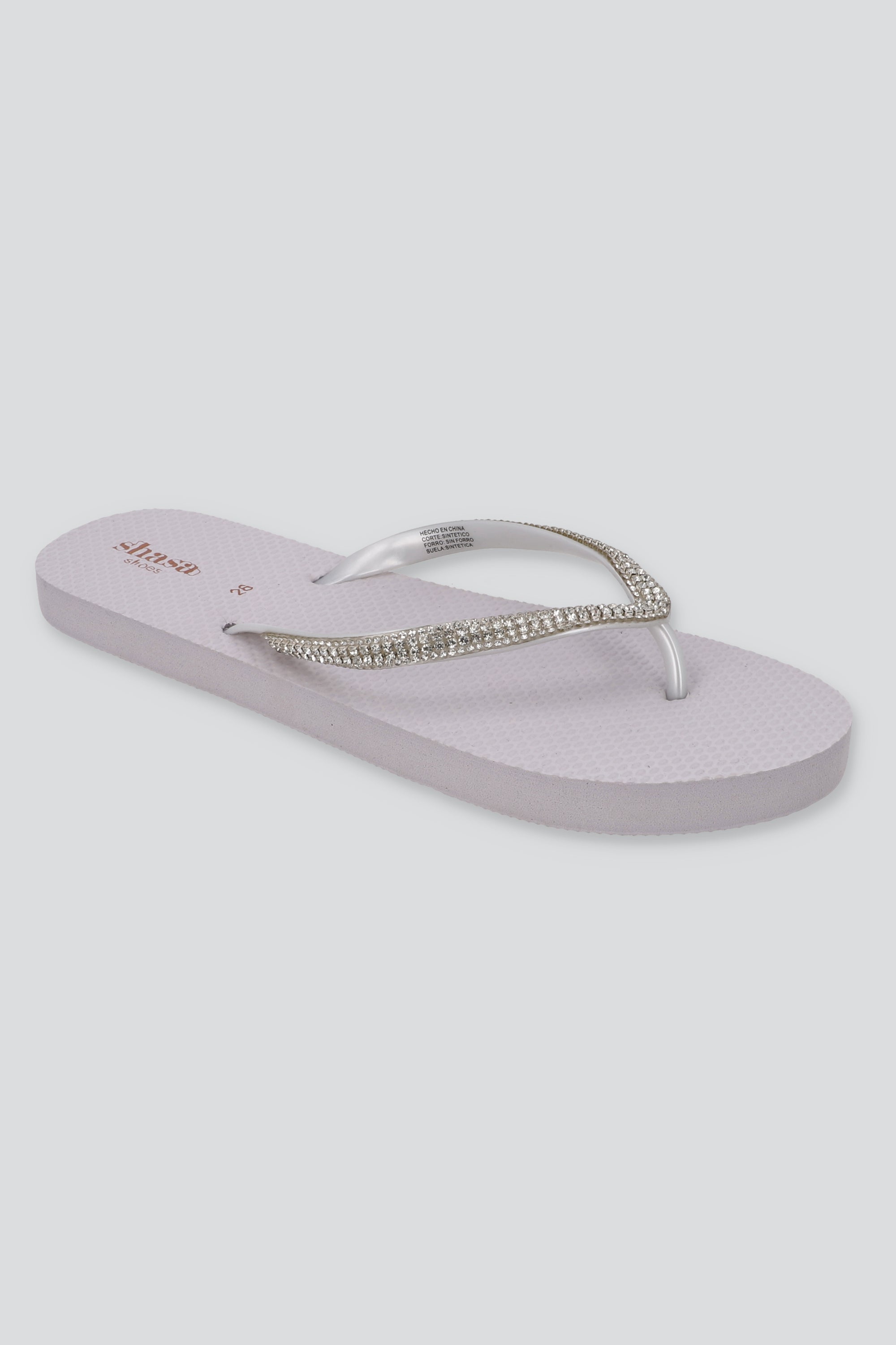 Flip Flop Brillos Textura BLANCO