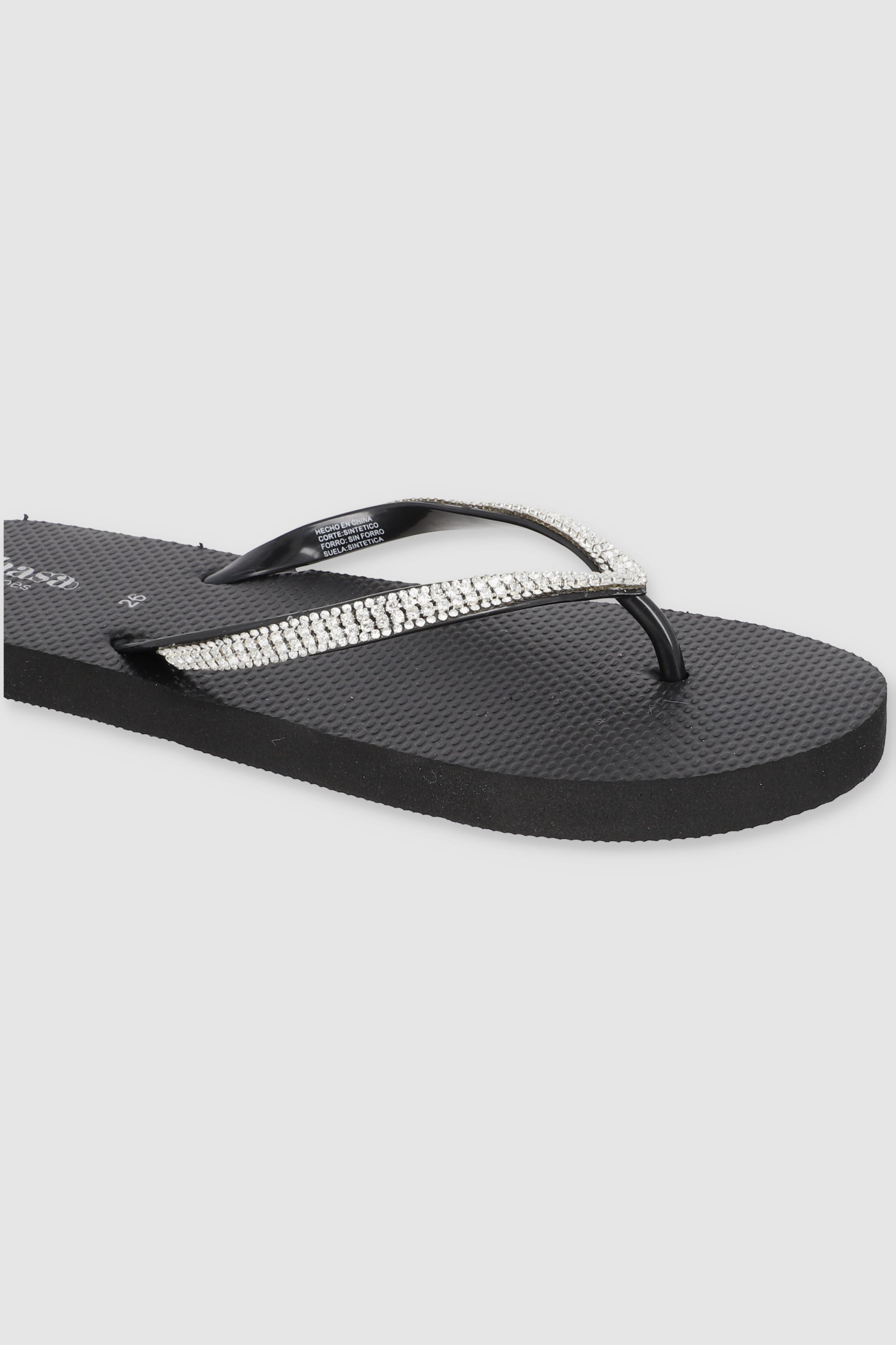 FLIP FLOP BRILLOS TEXTURA NEGRO