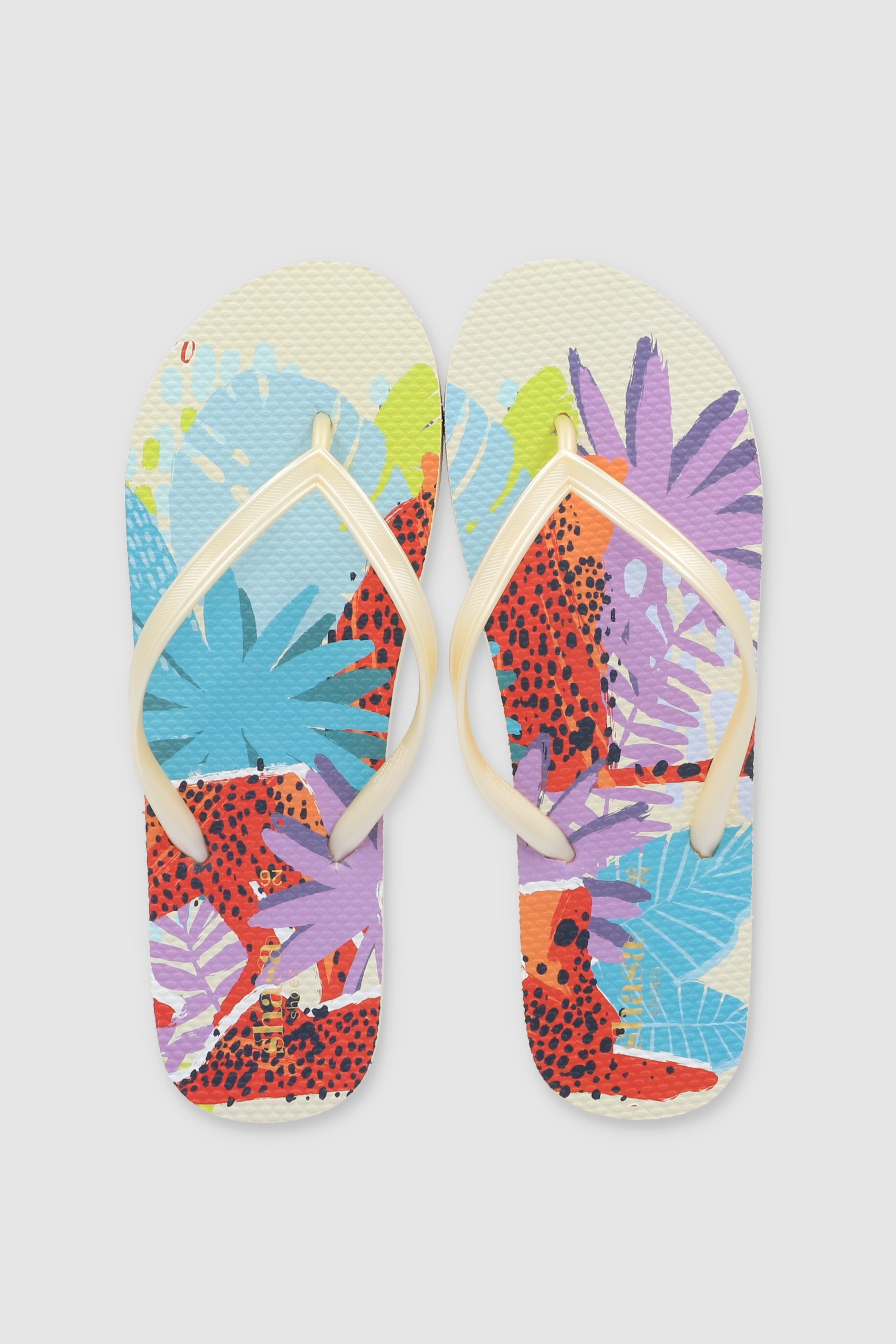 FLIP FLOP ANIMAL PRINT HOJAS MULTICOLOR