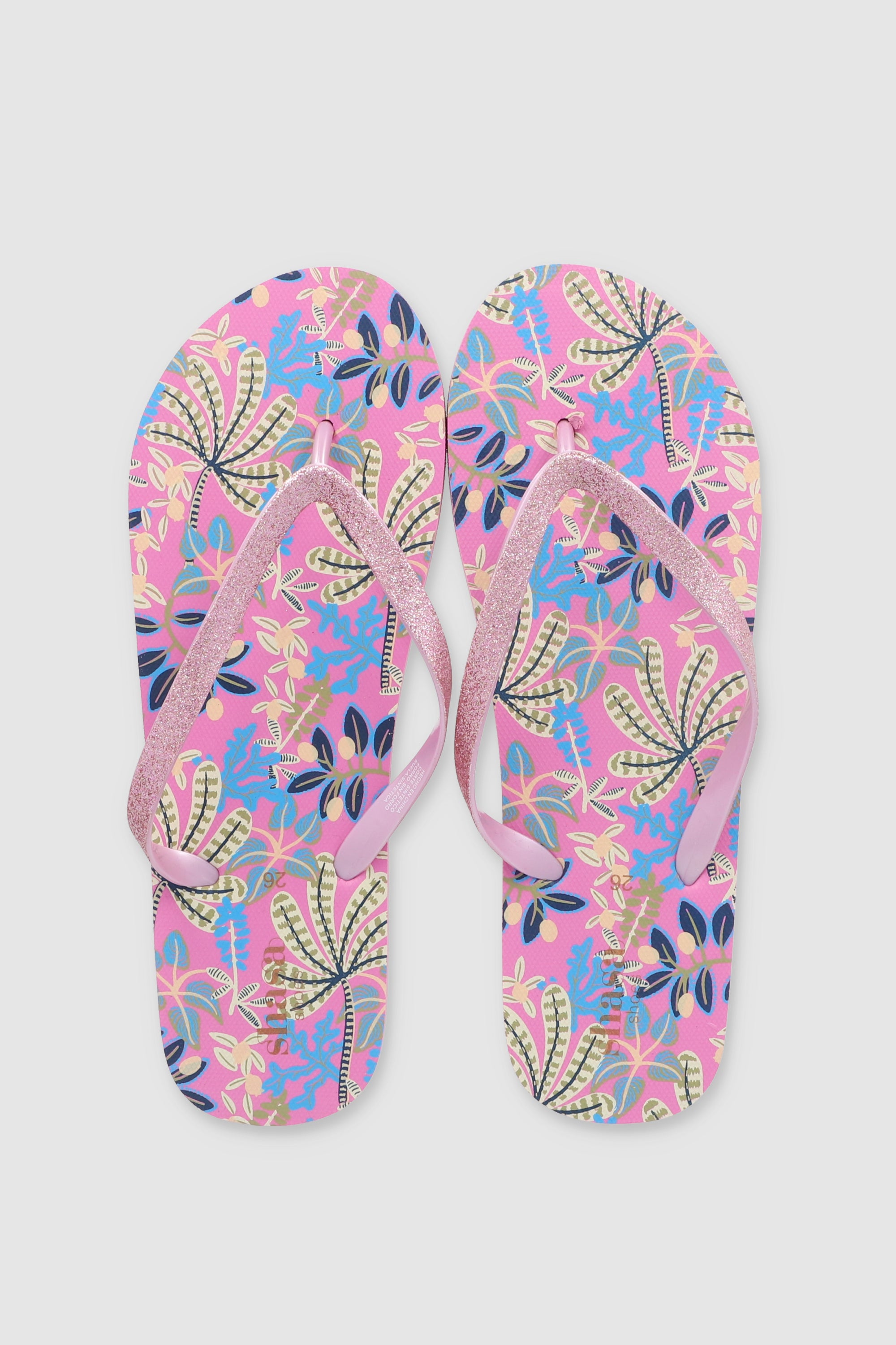 FLIP FLOP PRINT GLITTER ROSA