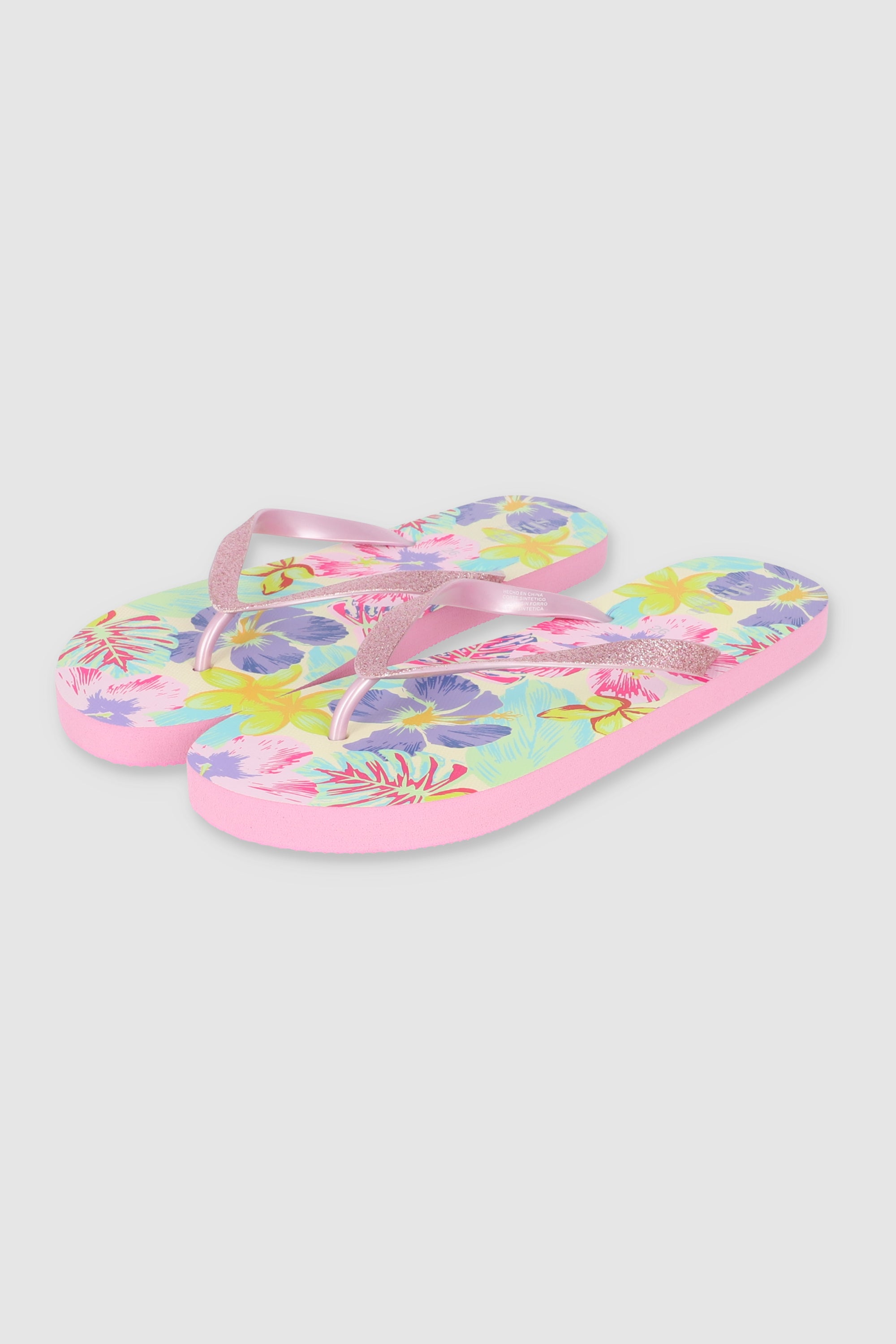 FLIP FLOP FLOR TROPICAL ROSA