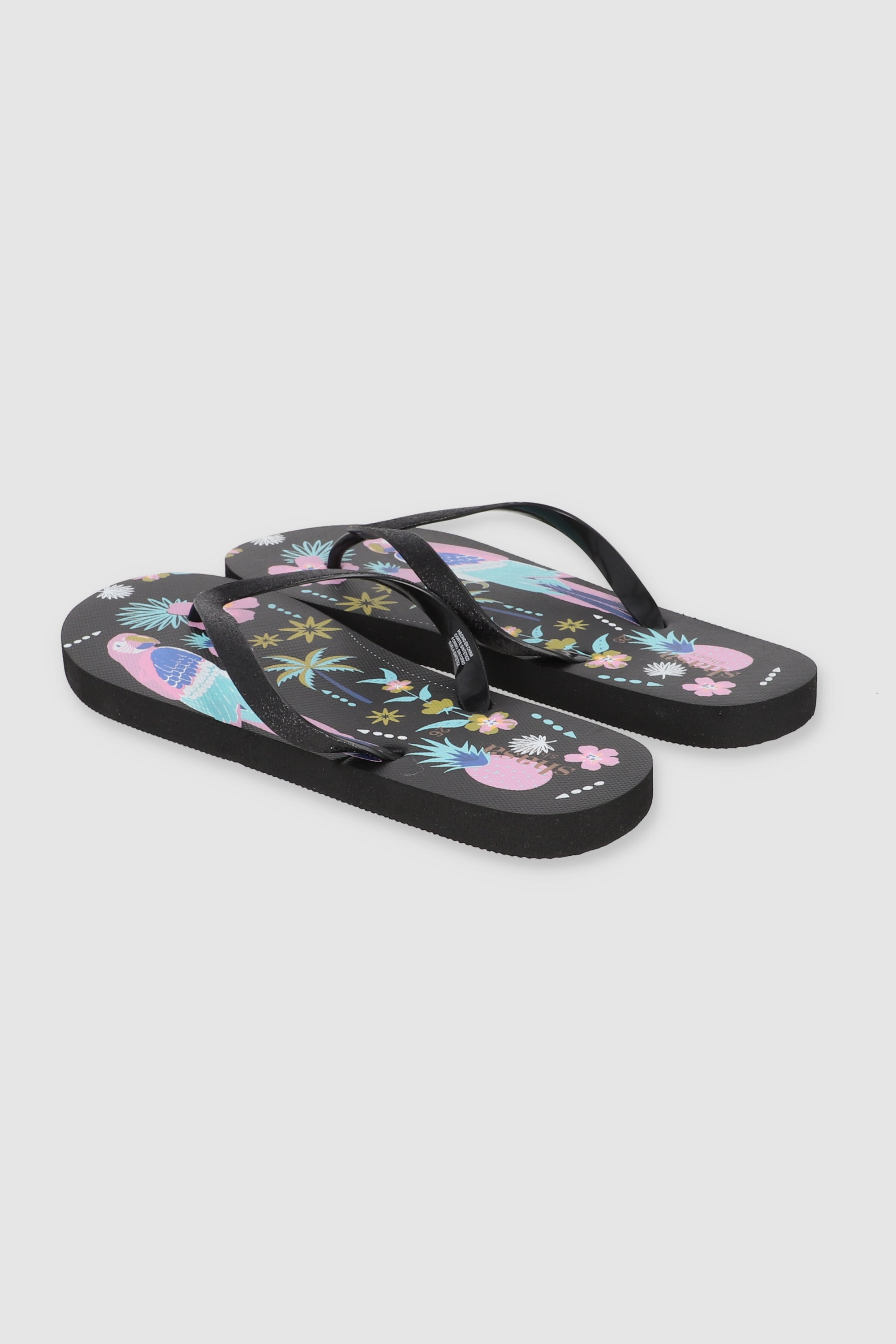 FLIP FLOP TUCAN FLORES NEGRO