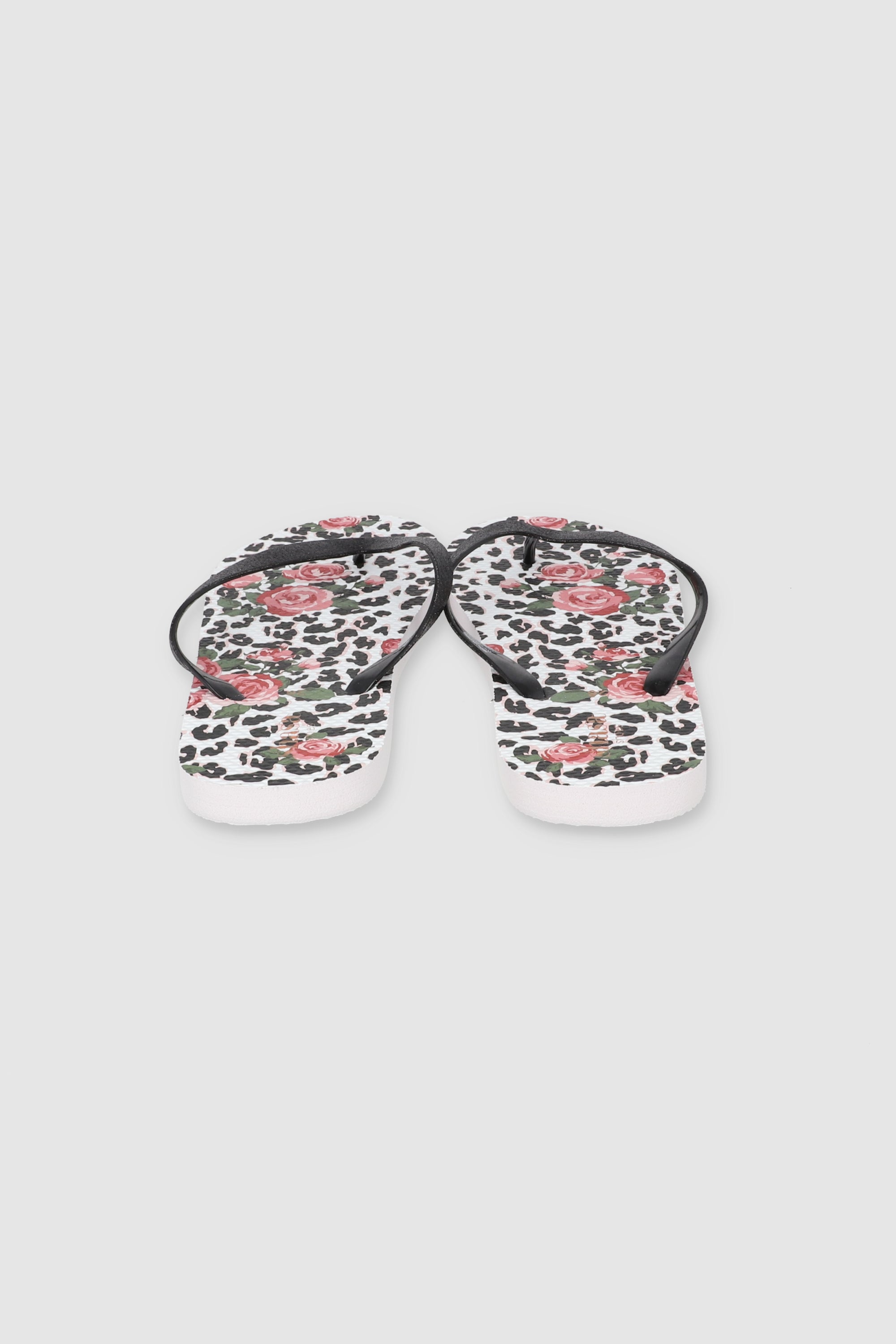 FLIP FLOP LEOPARDO ROSAS NEGRO