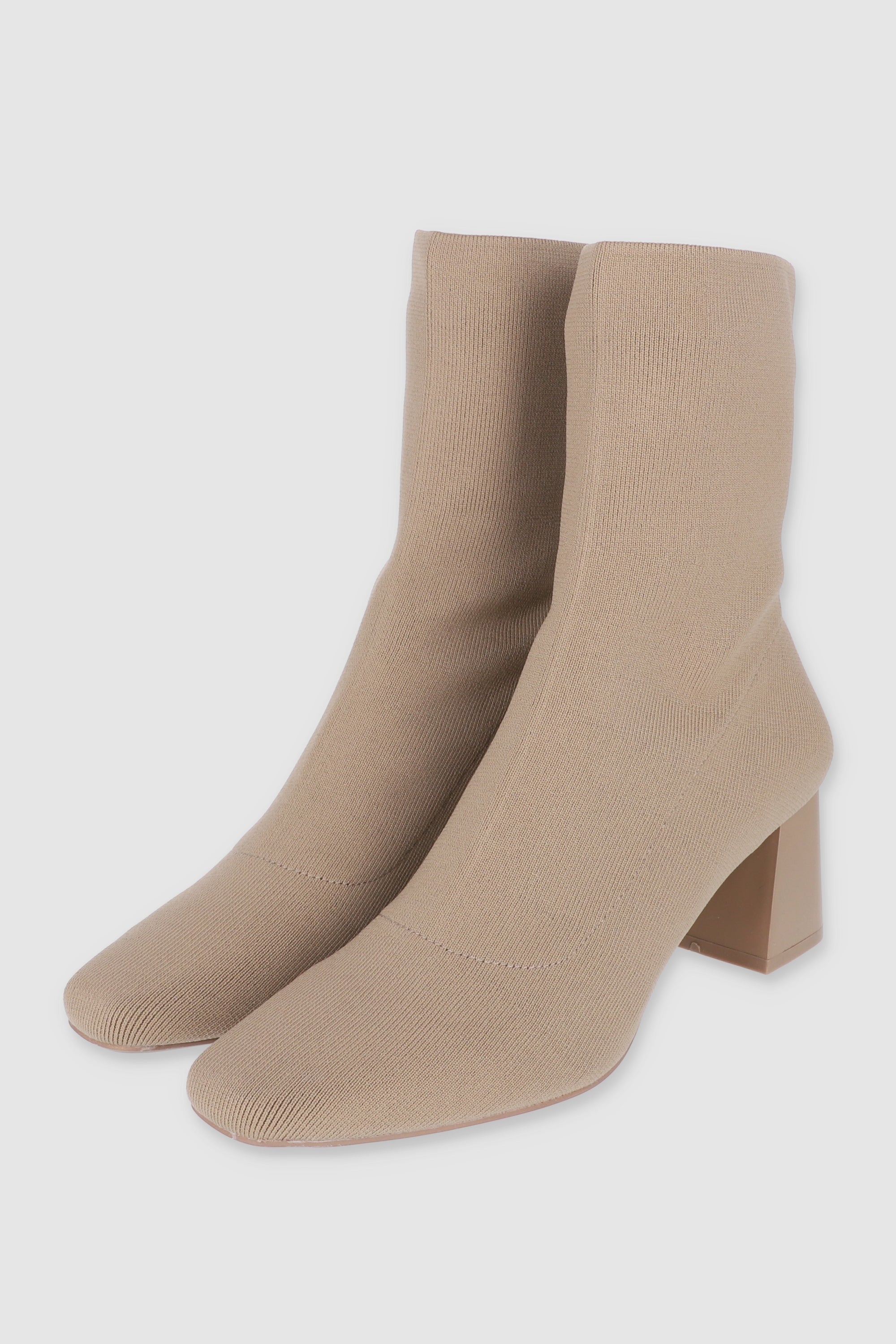 BOTIN TEJIDO TACON BLOQUE TAUPE