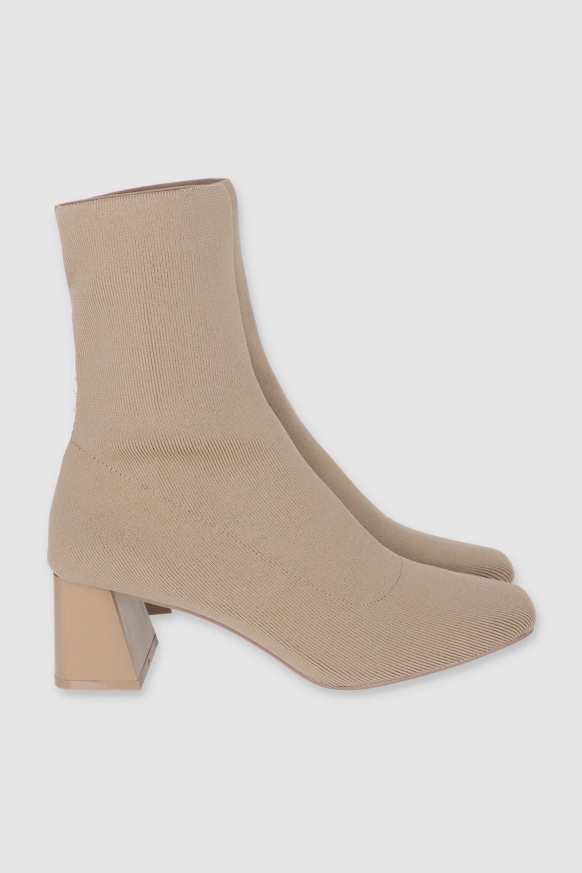 BOTIN TEJIDO TACON BLOQUE TAUPE