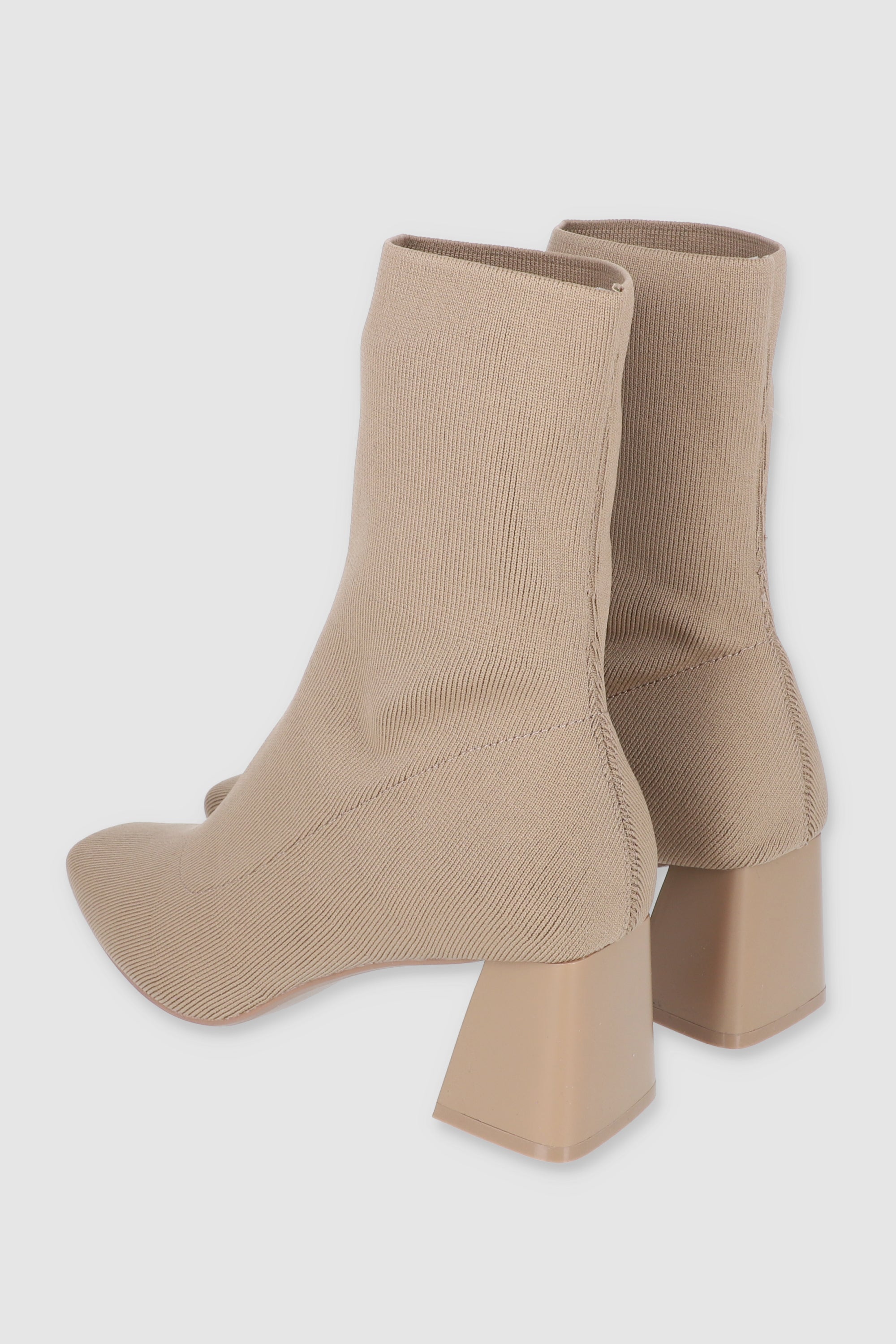 BOTIN TEJIDO TACON BLOQUE TAUPE