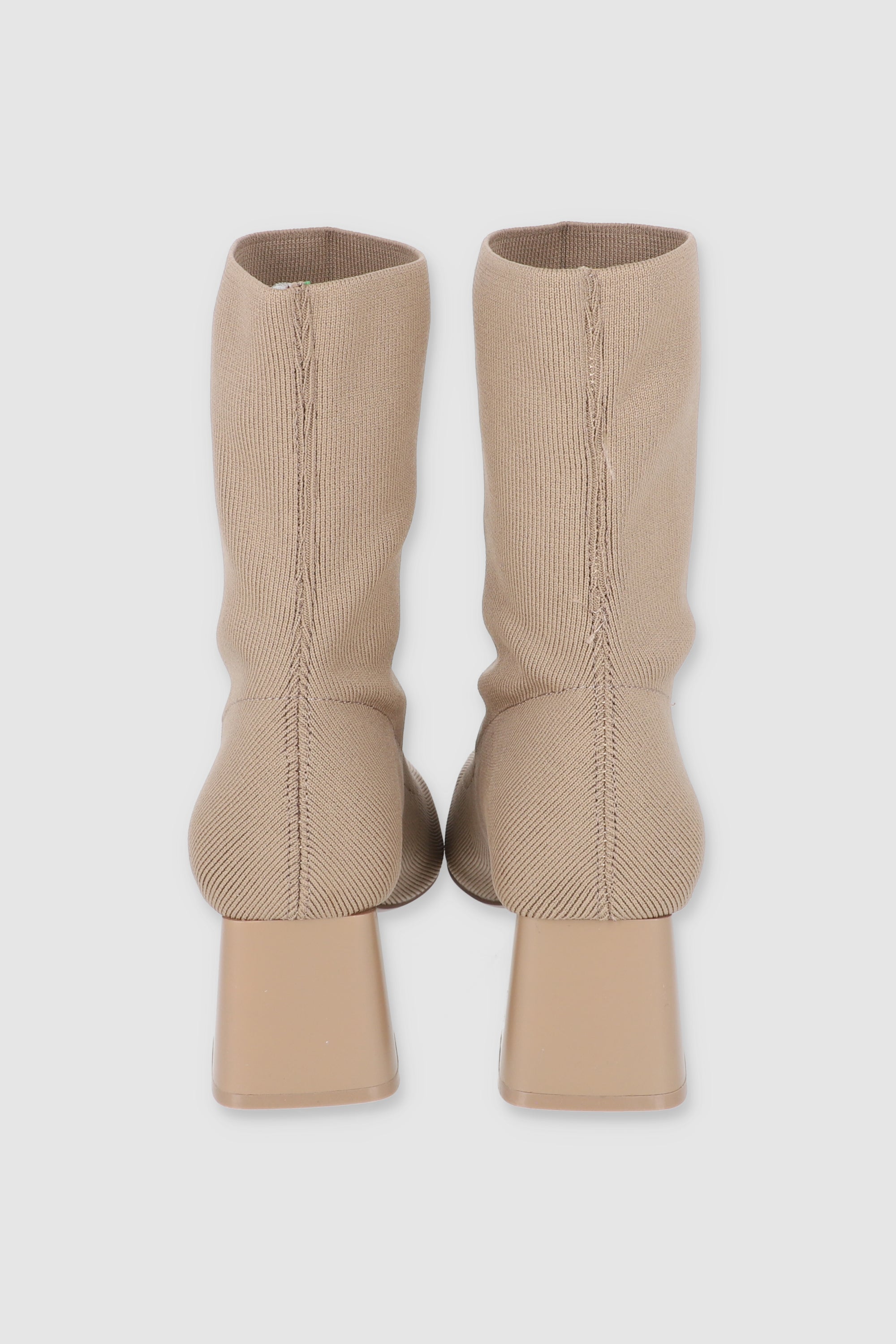 BOTIN TEJIDO TACON BLOQUE TAUPE