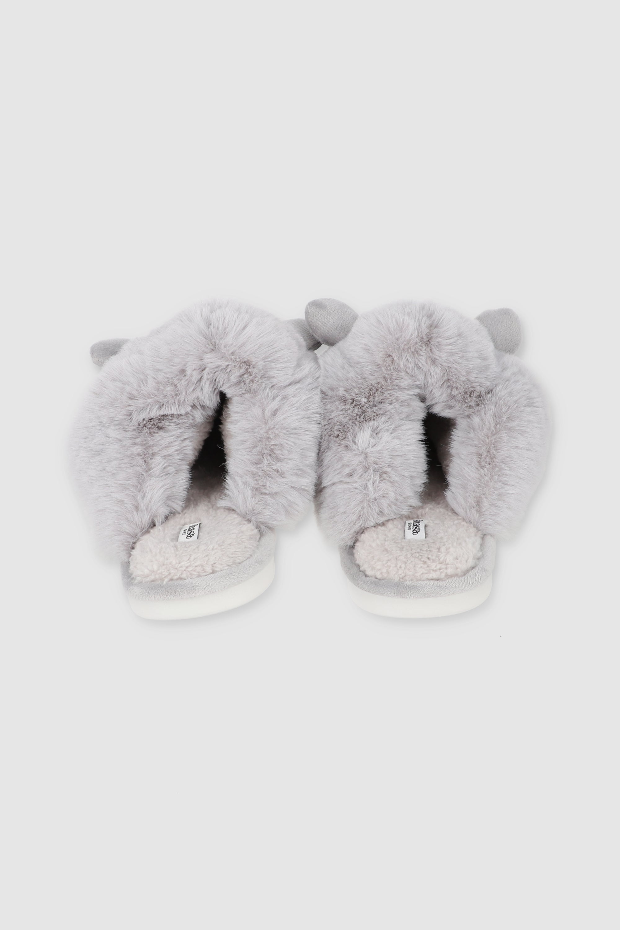 Pantufla fluffy orejitas GRIS