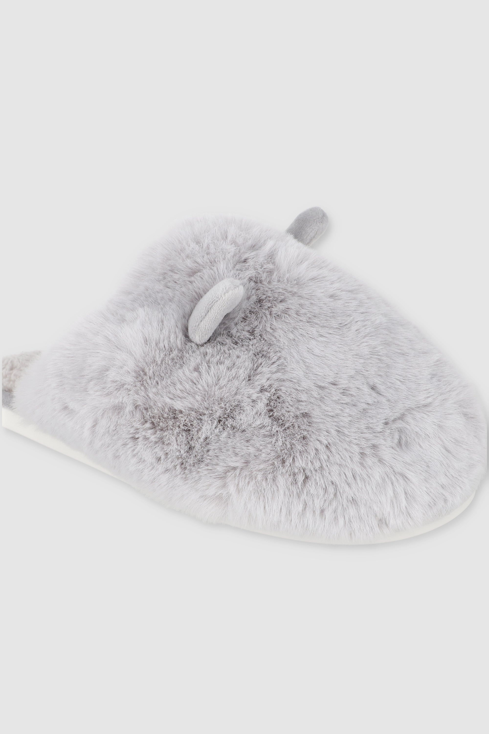 Pantufla fluffy orejitas GRIS