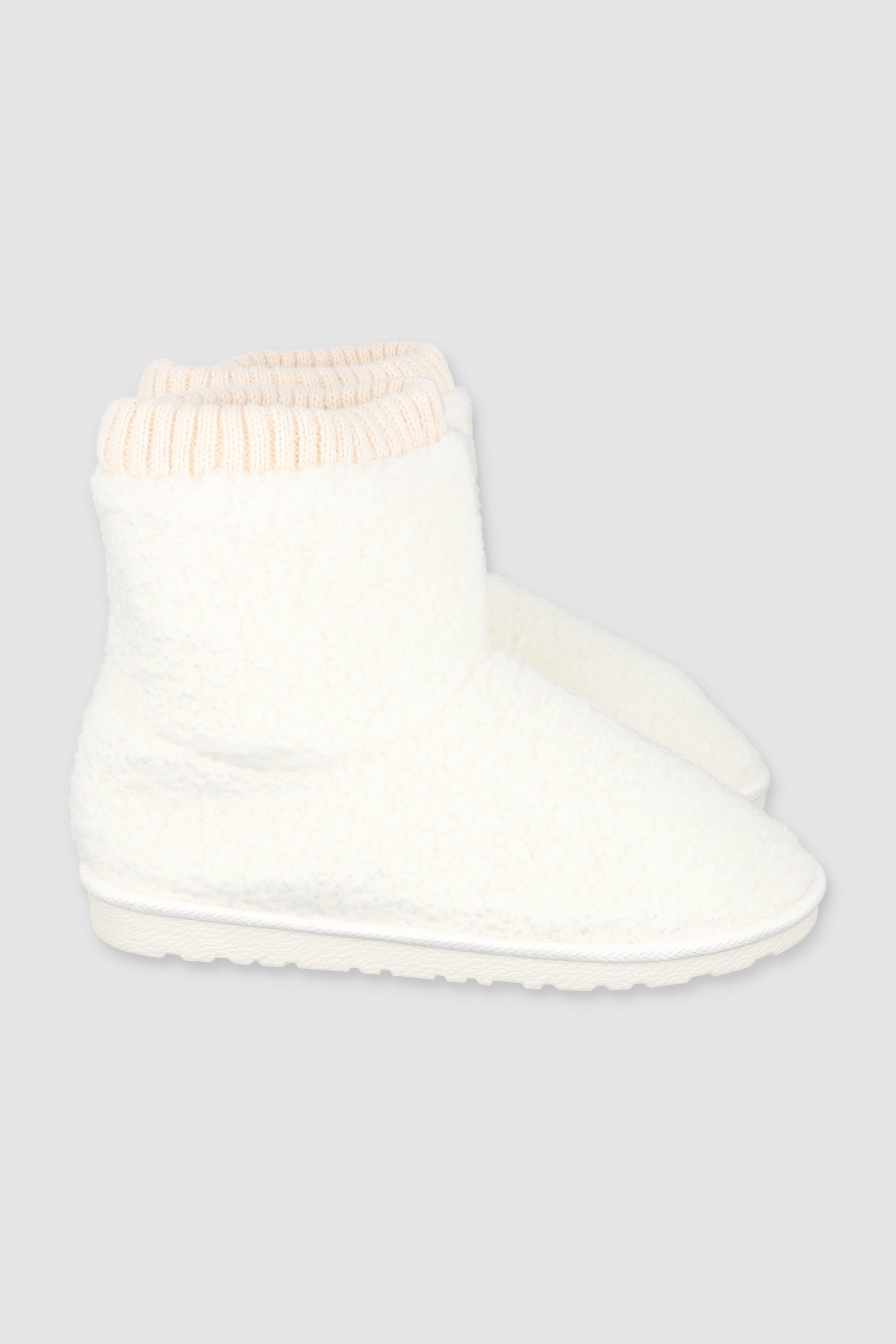 Pantufla bota teddy calcetin BLANCO