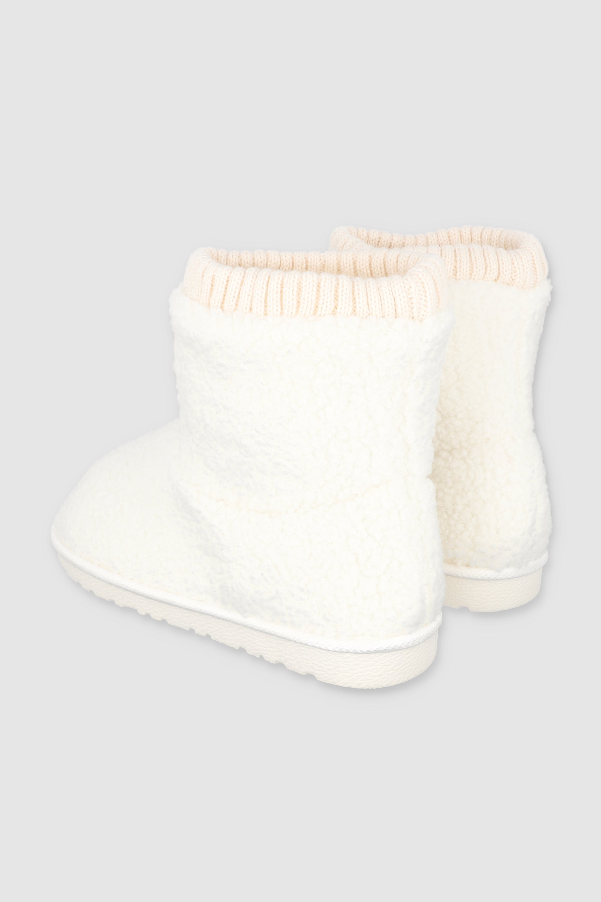 Pantufla bota teddy calcetin BLANCO