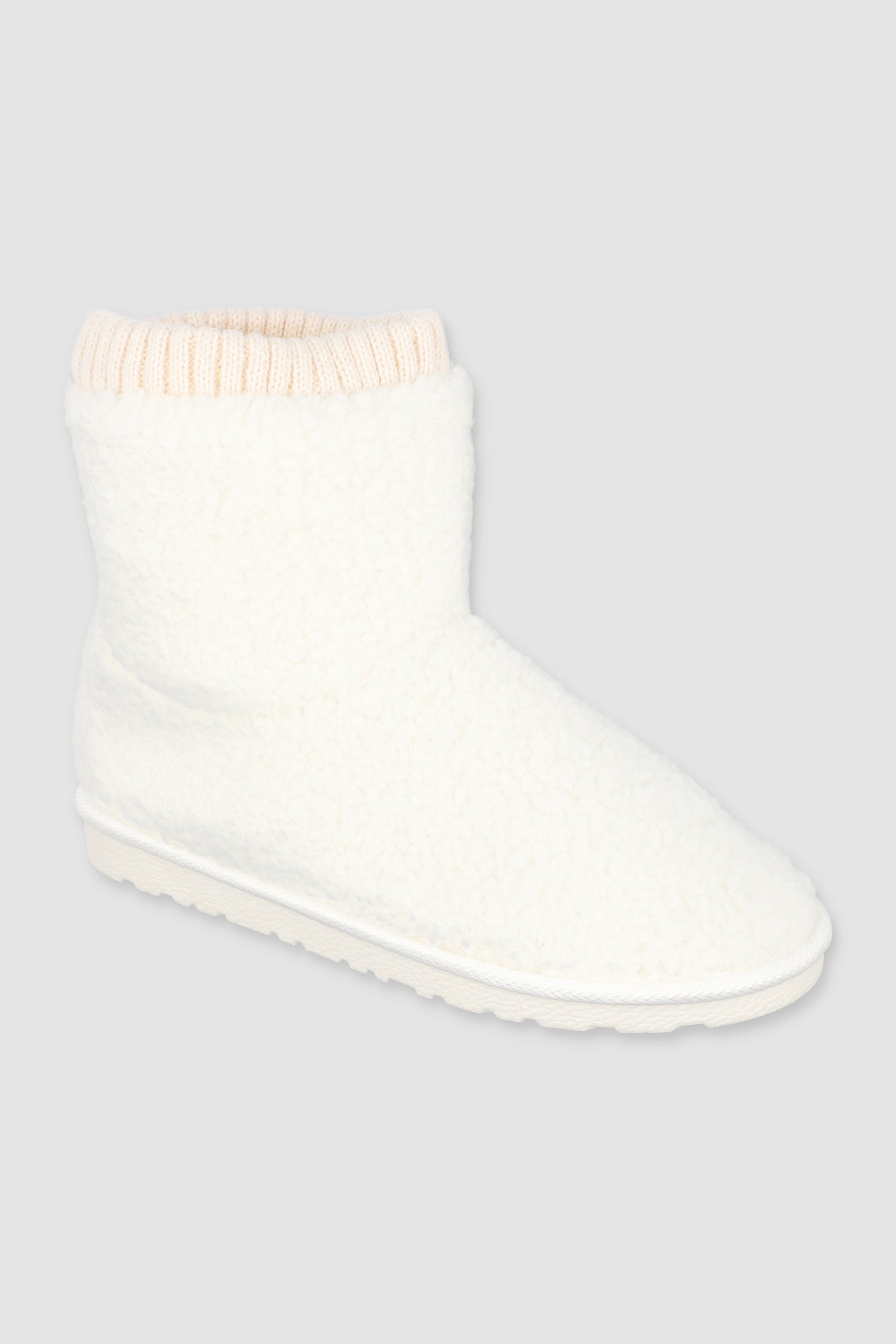 Pantufla bota teddy calcetin BLANCO