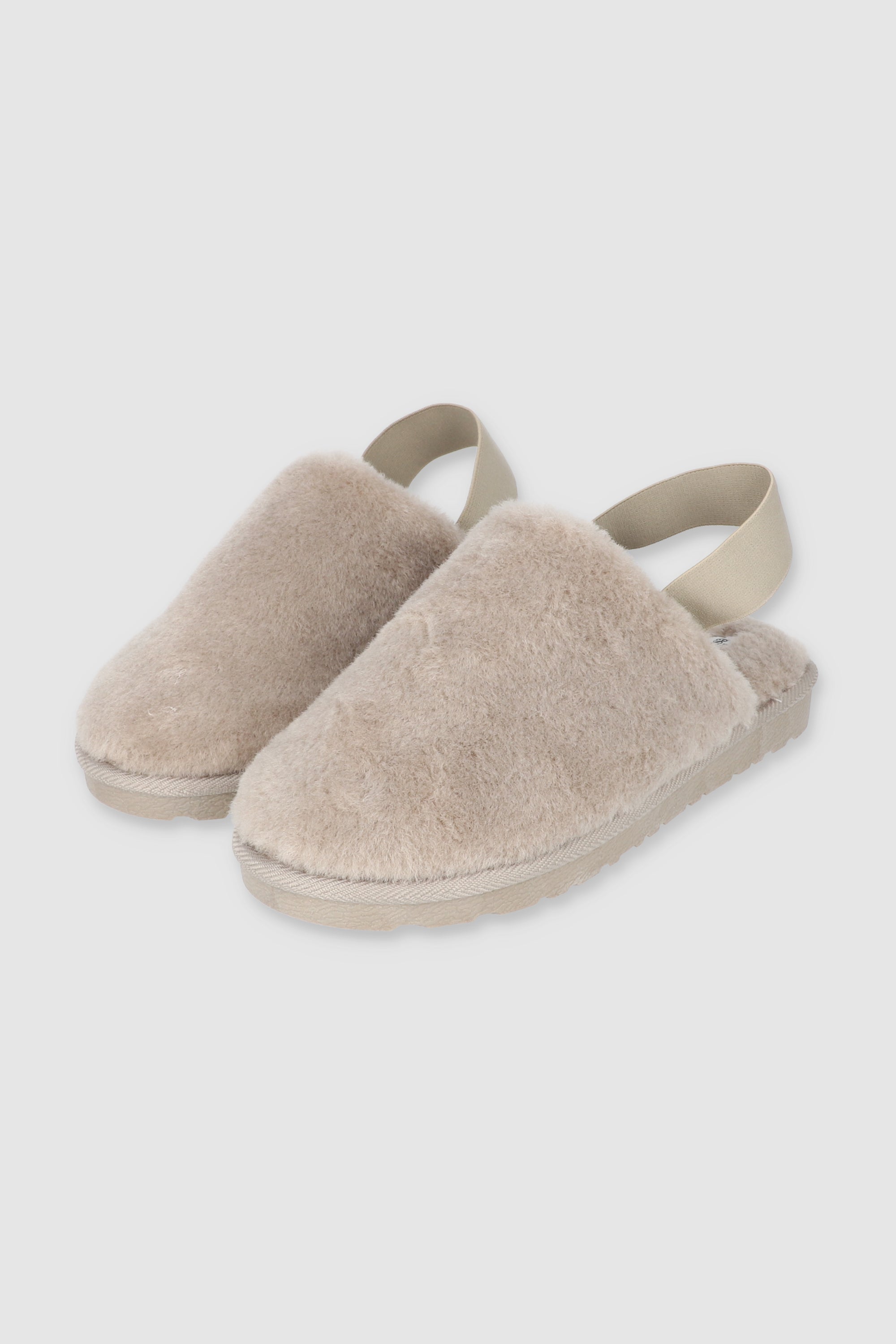 Pantufla fluffy elastico TAUPE