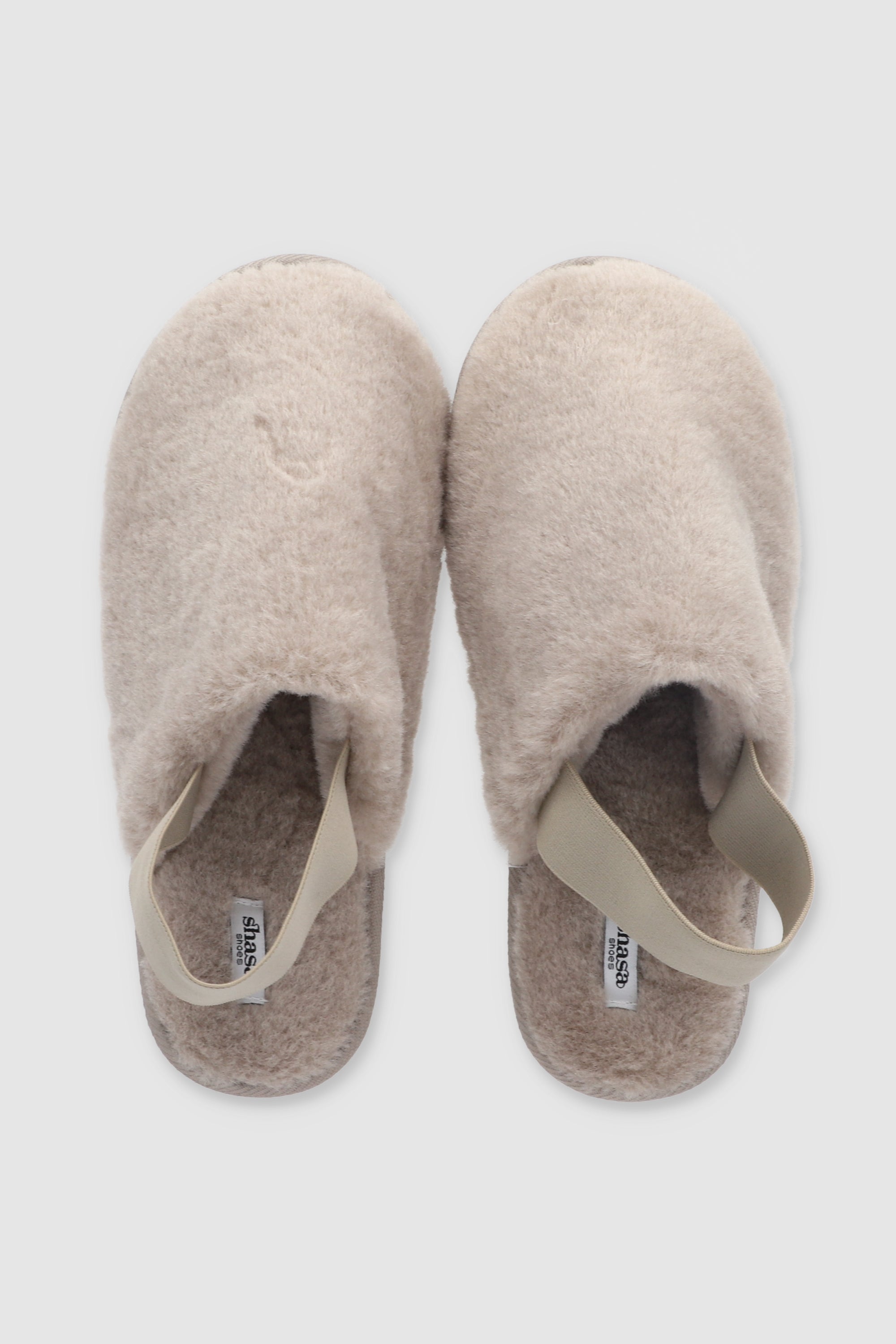 Pantufla fluffy elastico TAUPE