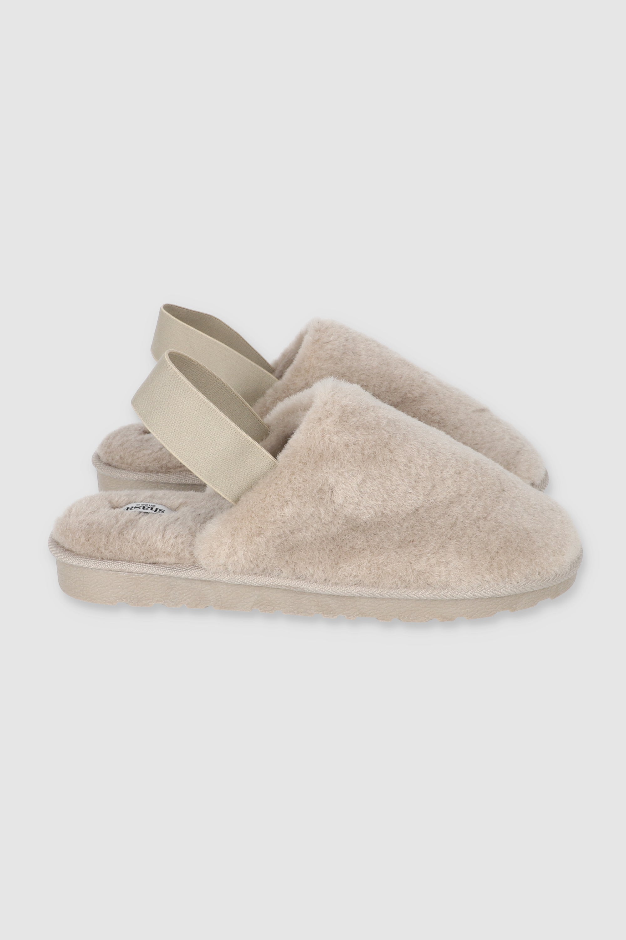 Pantufla fluffy elastico TAUPE