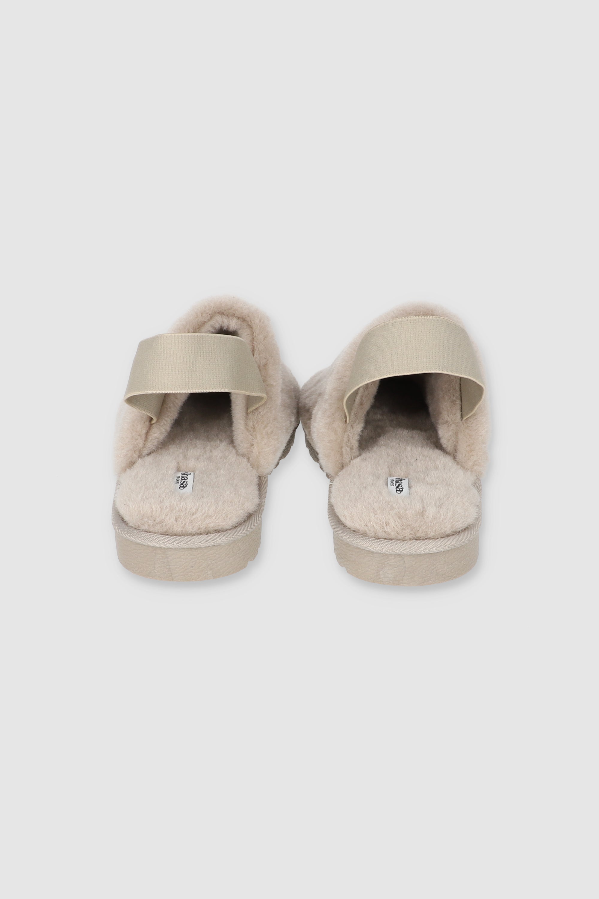 Pantufla fluffy elastico TAUPE