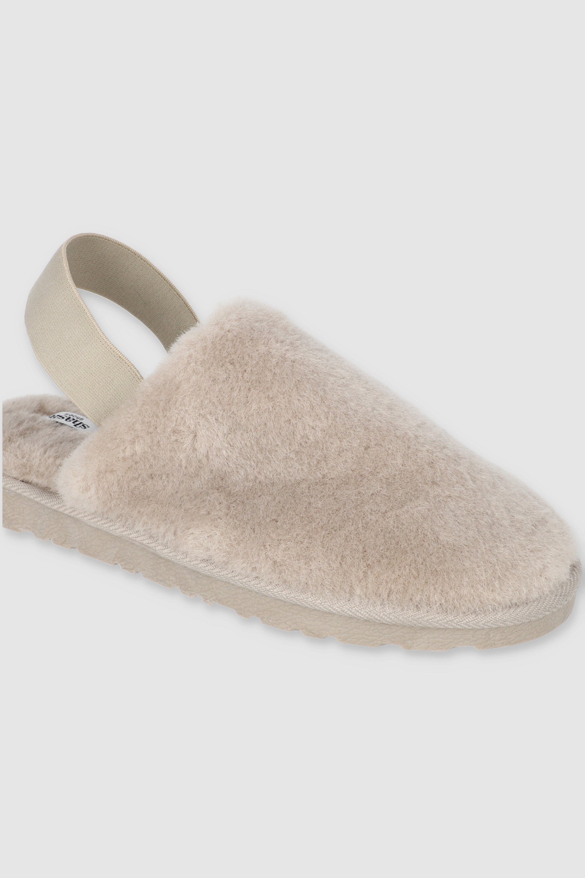 Pantufla fluffy elastico TAUPE