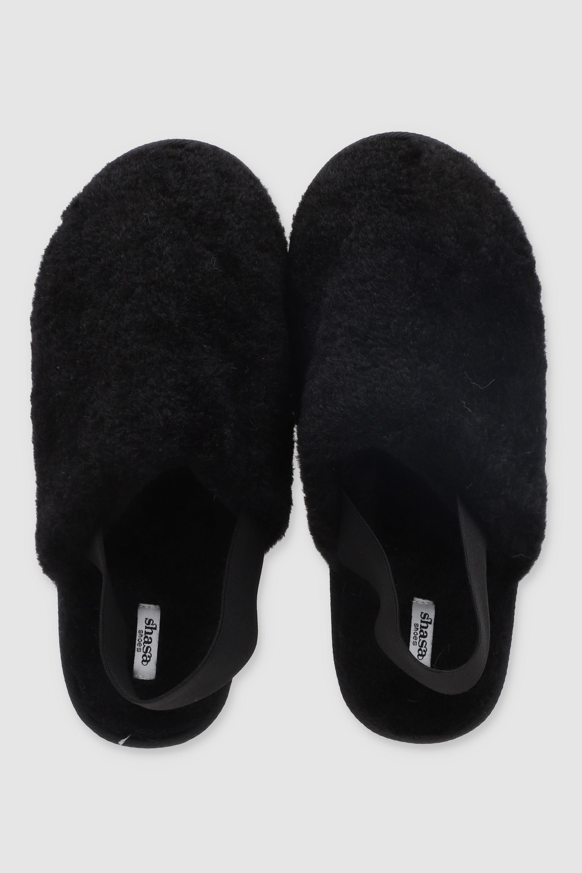 Pantufla fluffy elastico NEGRO