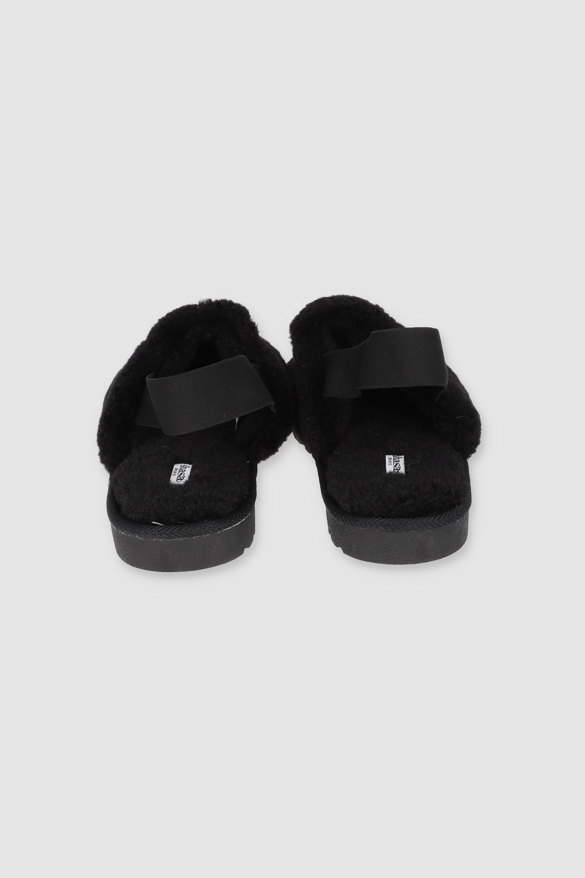 Pantufla fluffy elastico NEGRO