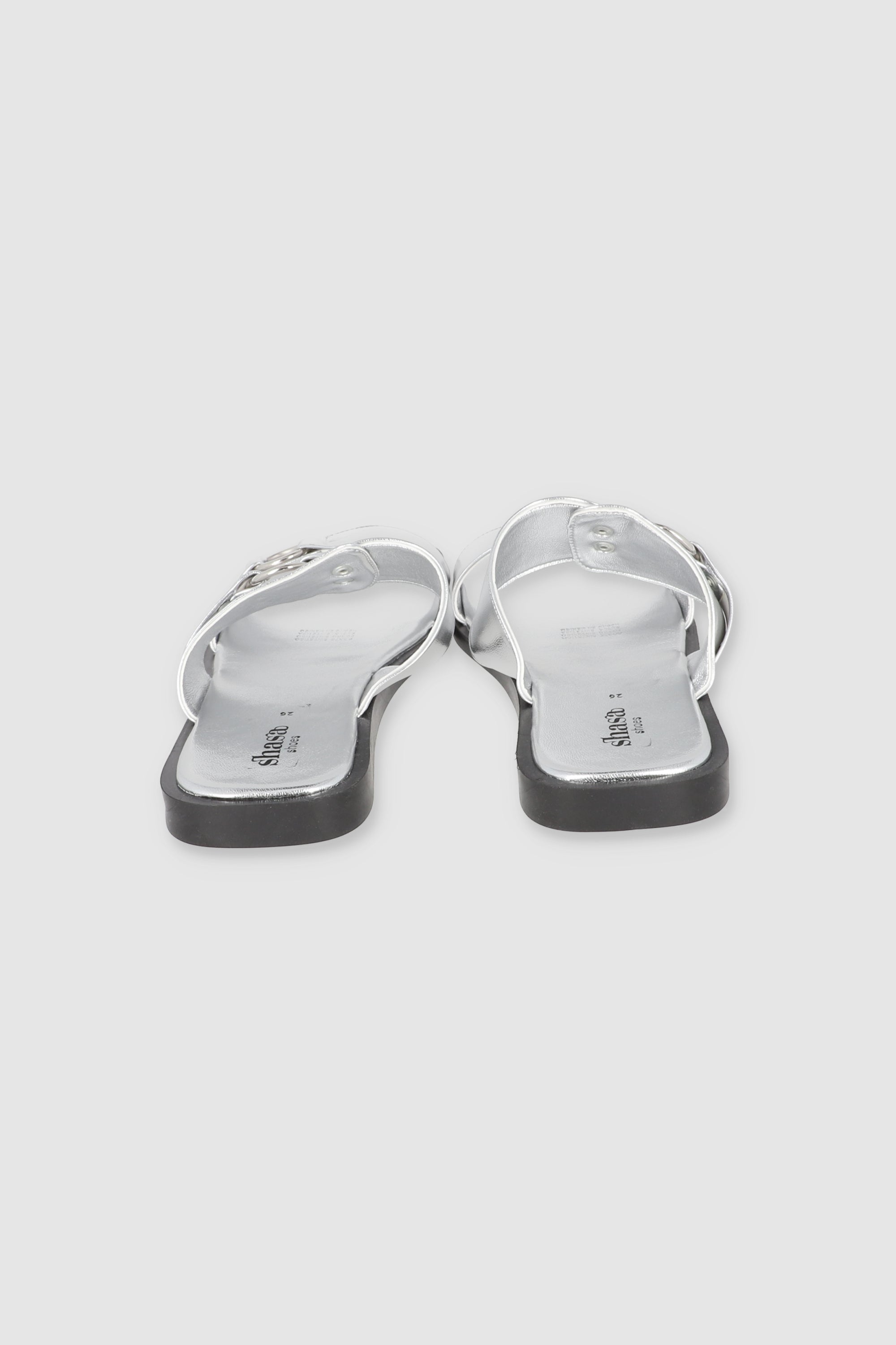 SANDALIA DOS TIRAS HEBILLAS PLATA
