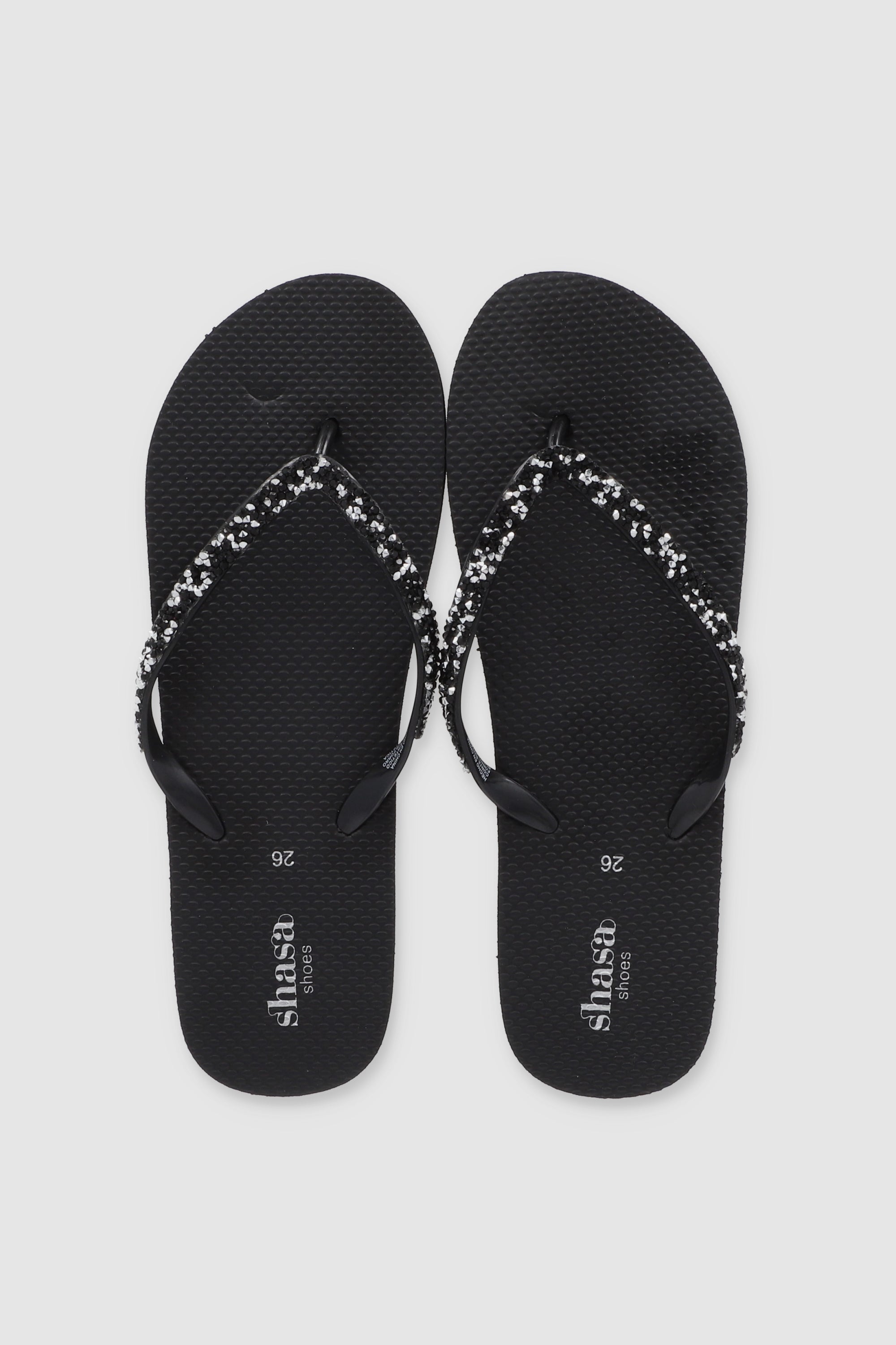 FLIP FLOP BRILLOS ROCA NEGRO