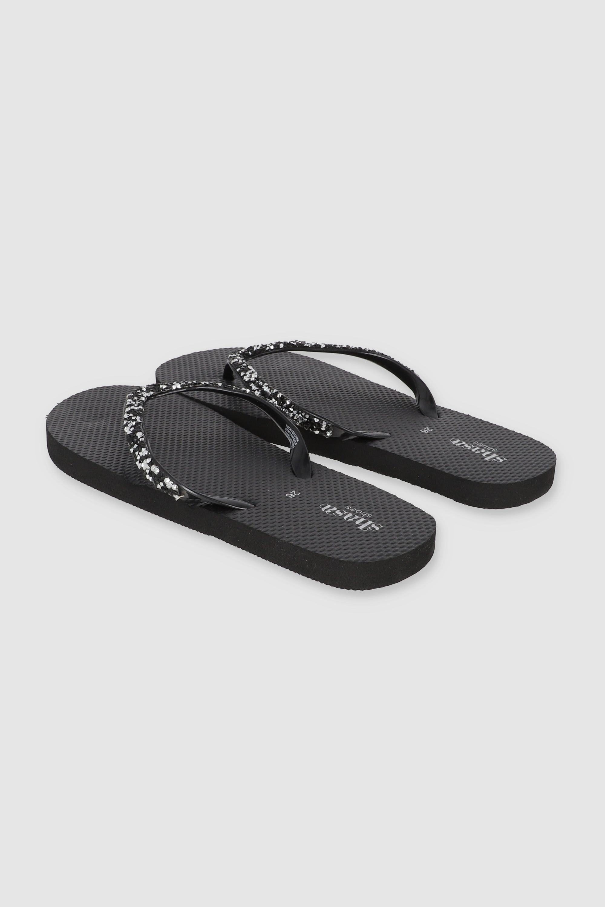 FLIP FLOP BRILLOS ROCA NEGRO