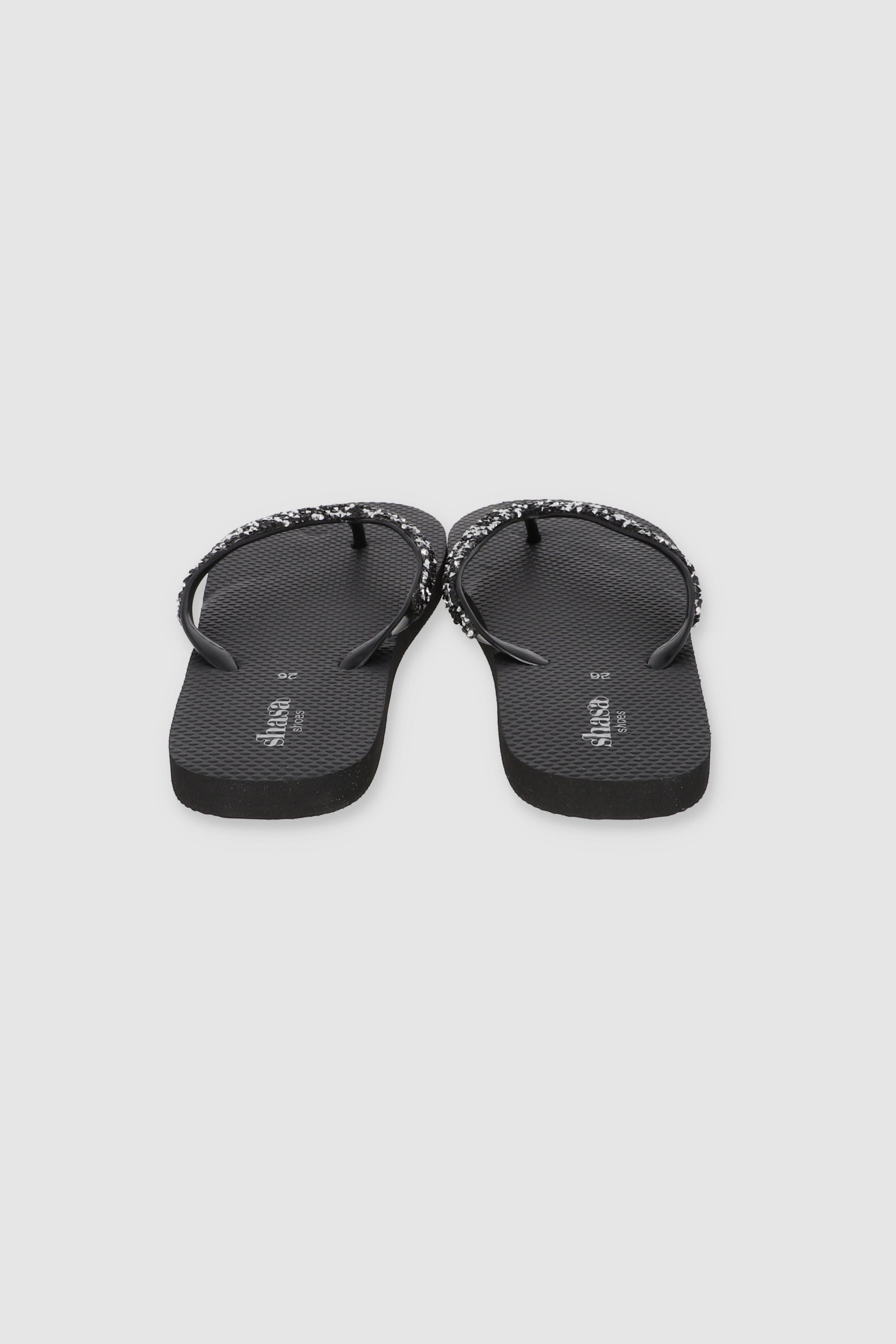 FLIP FLOP BRILLOS ROCA NEGRO