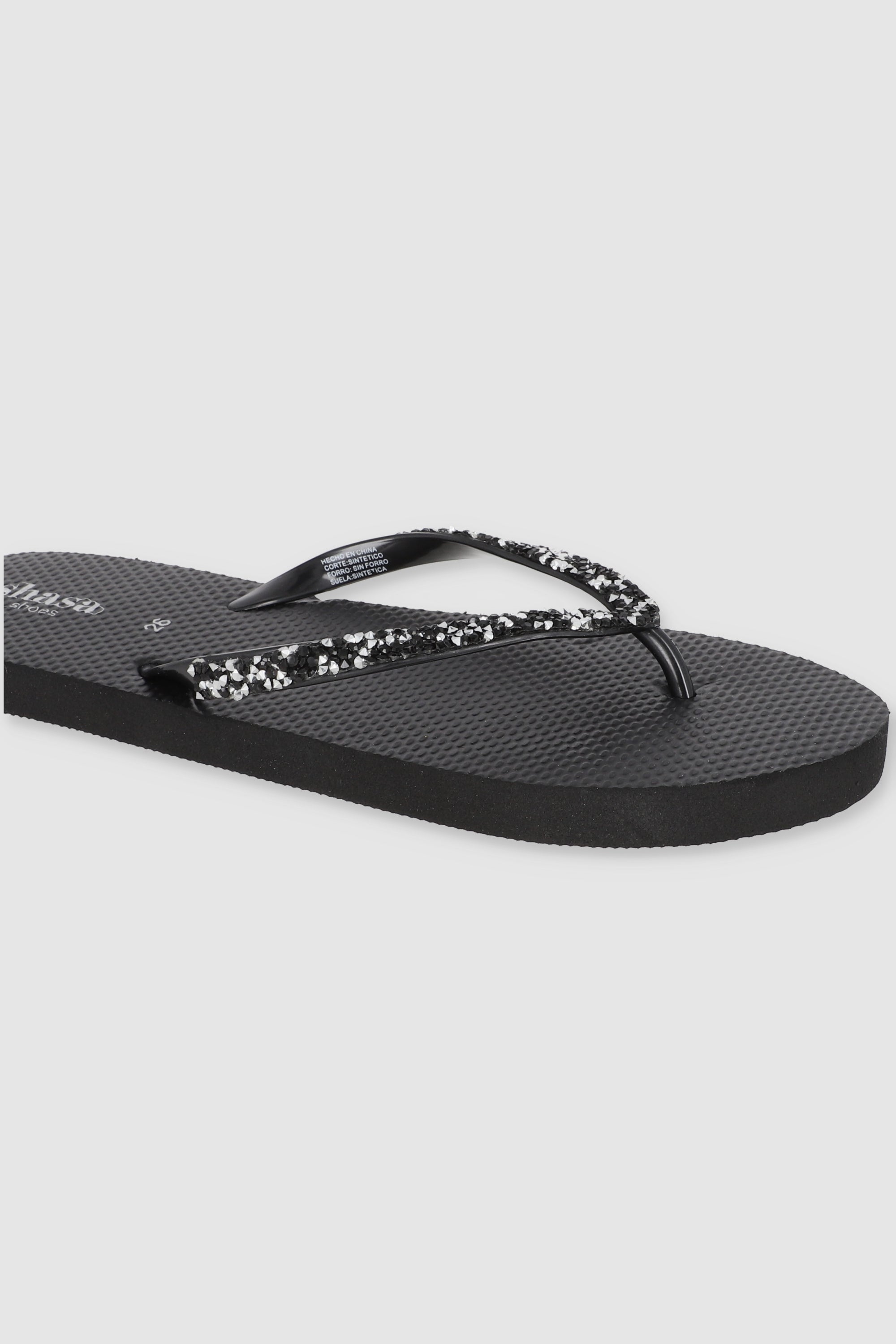 FLIP FLOP BRILLOS ROCA NEGRO