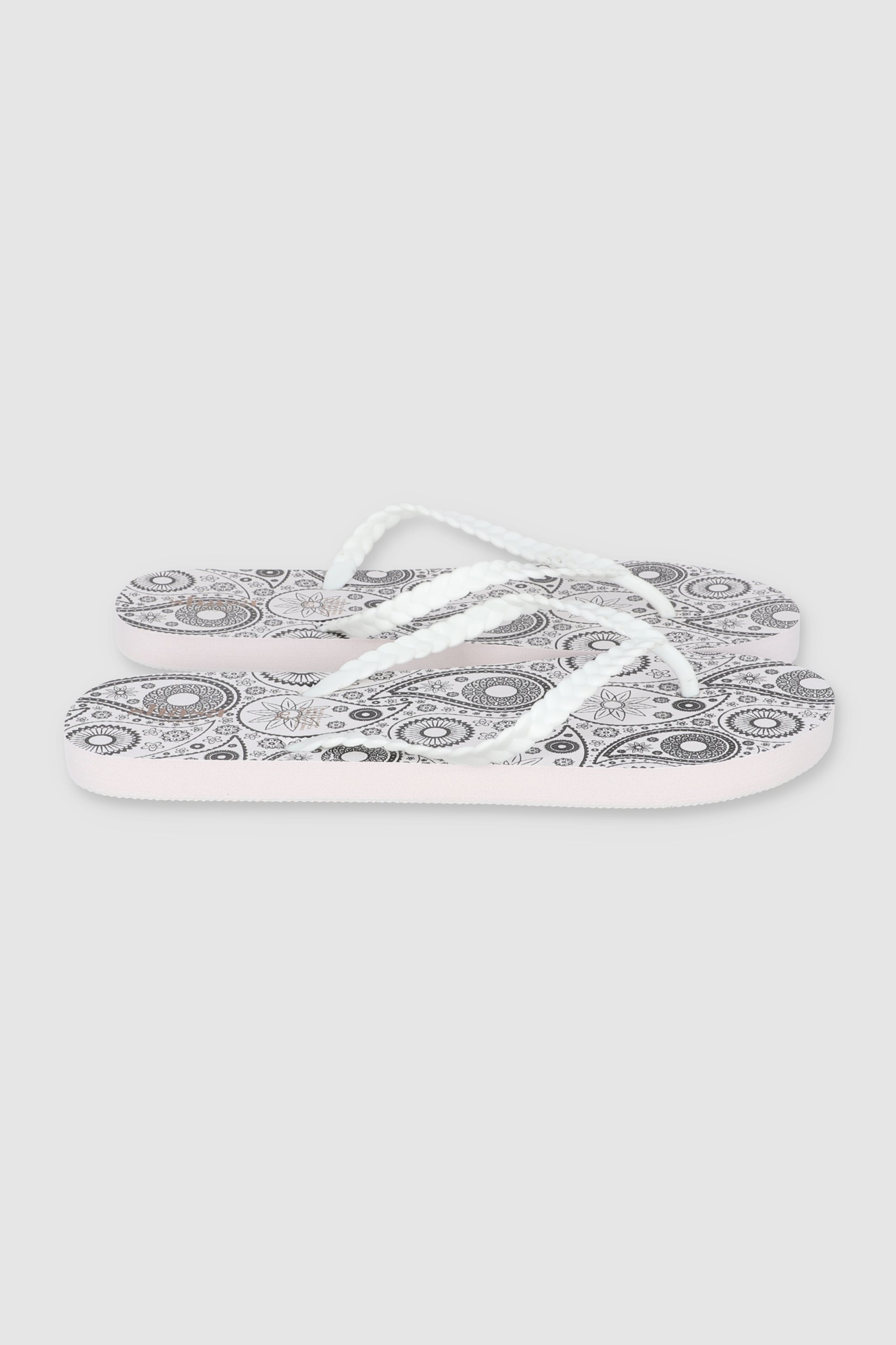 FLIP FLOP CHINELA TRENZA PRINT BLANCO