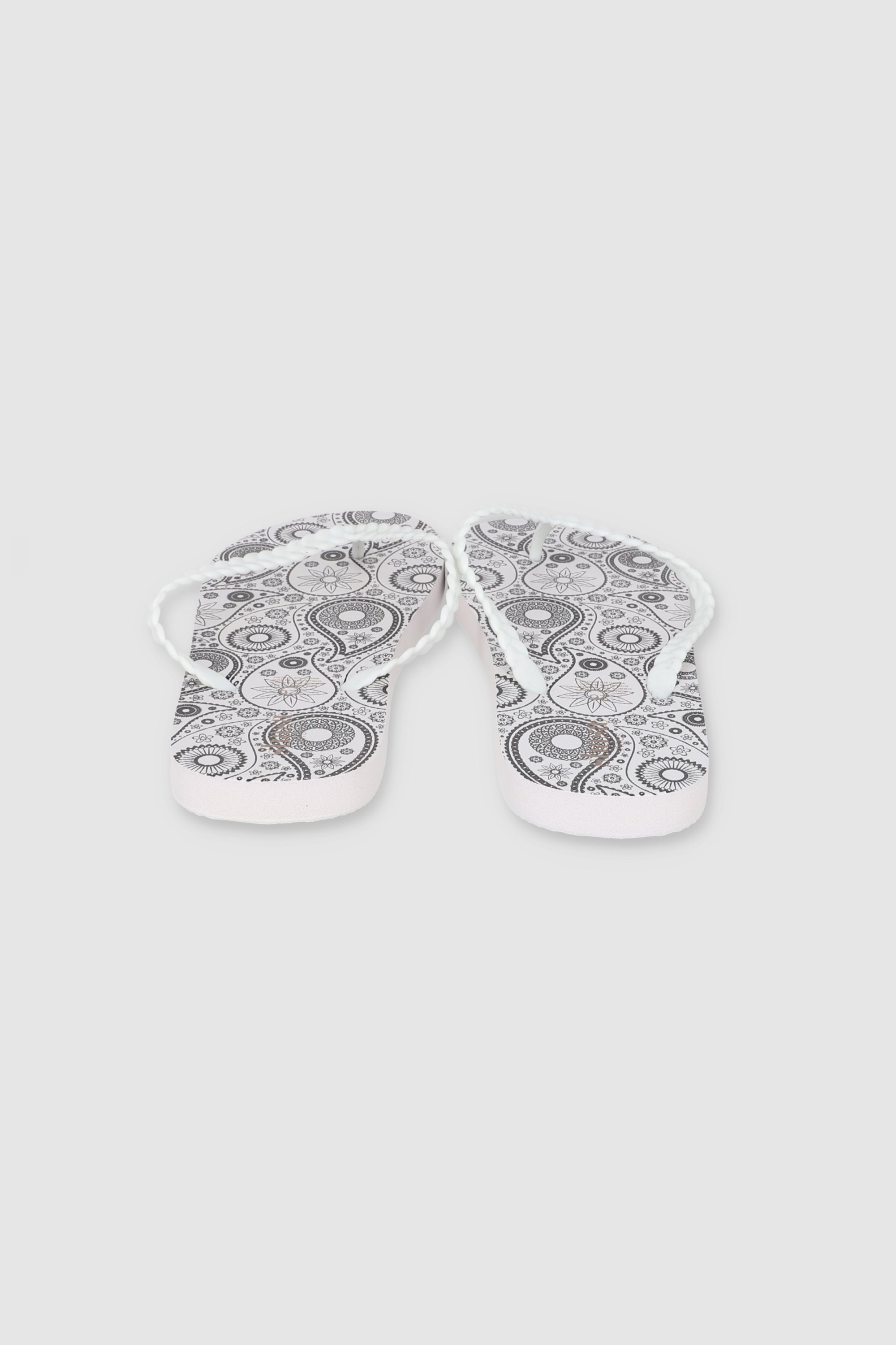 FLIP FLOP CHINELA TRENZA PRINT BLANCO