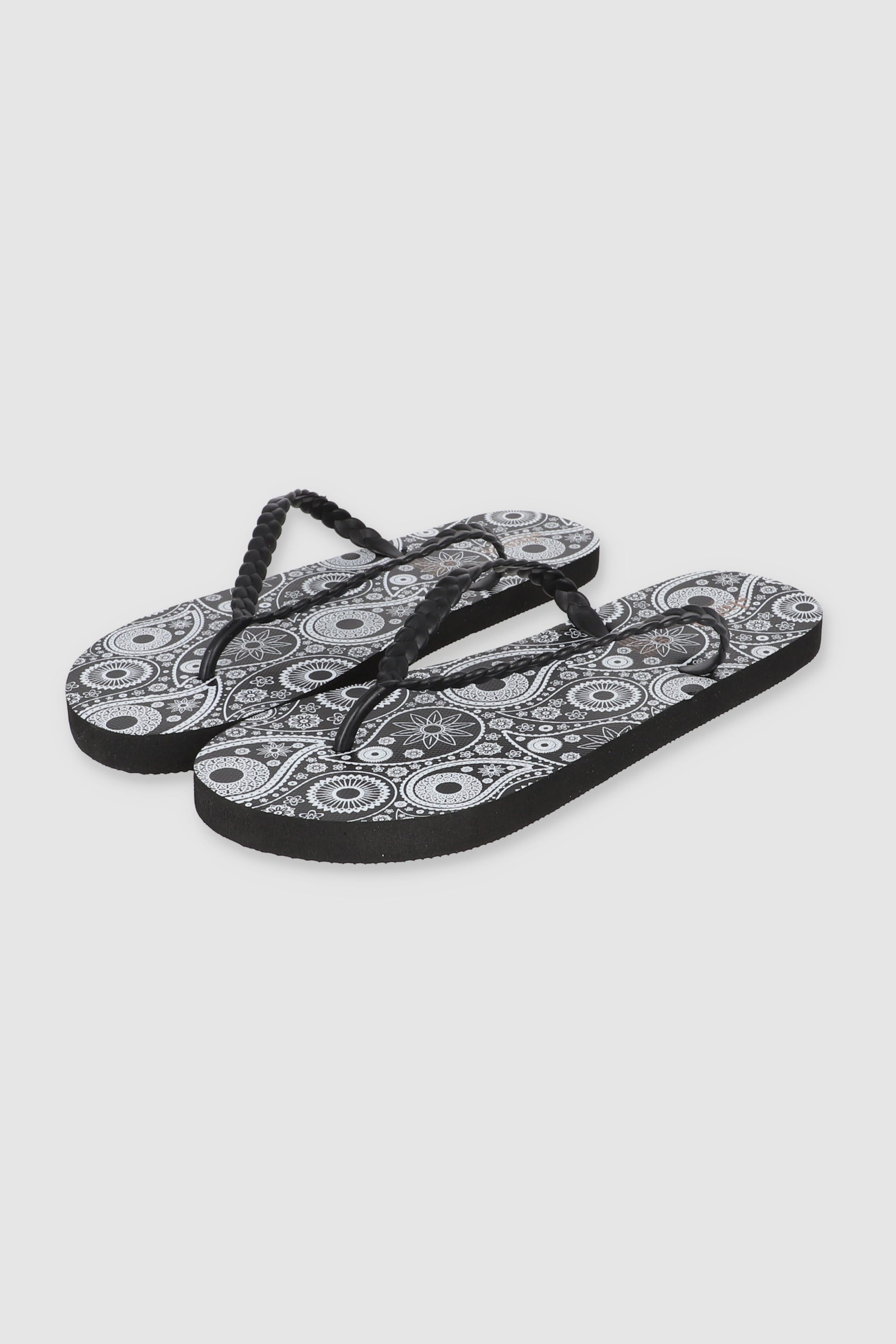 FLIP FLOP CHINELA TRENZA PRINT NEGRO