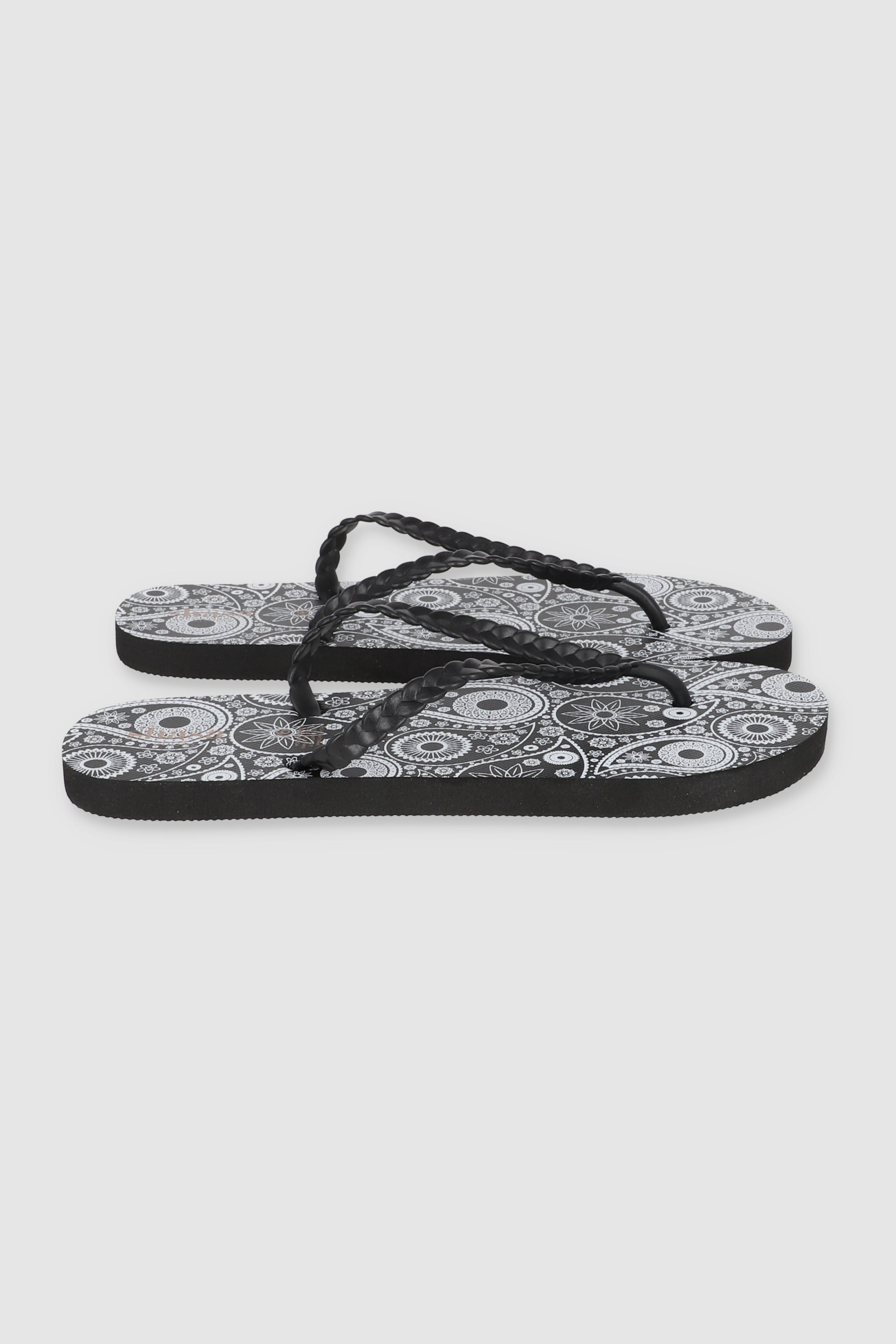 FLIP FLOP CHINELA TRENZA PRINT NEGRO