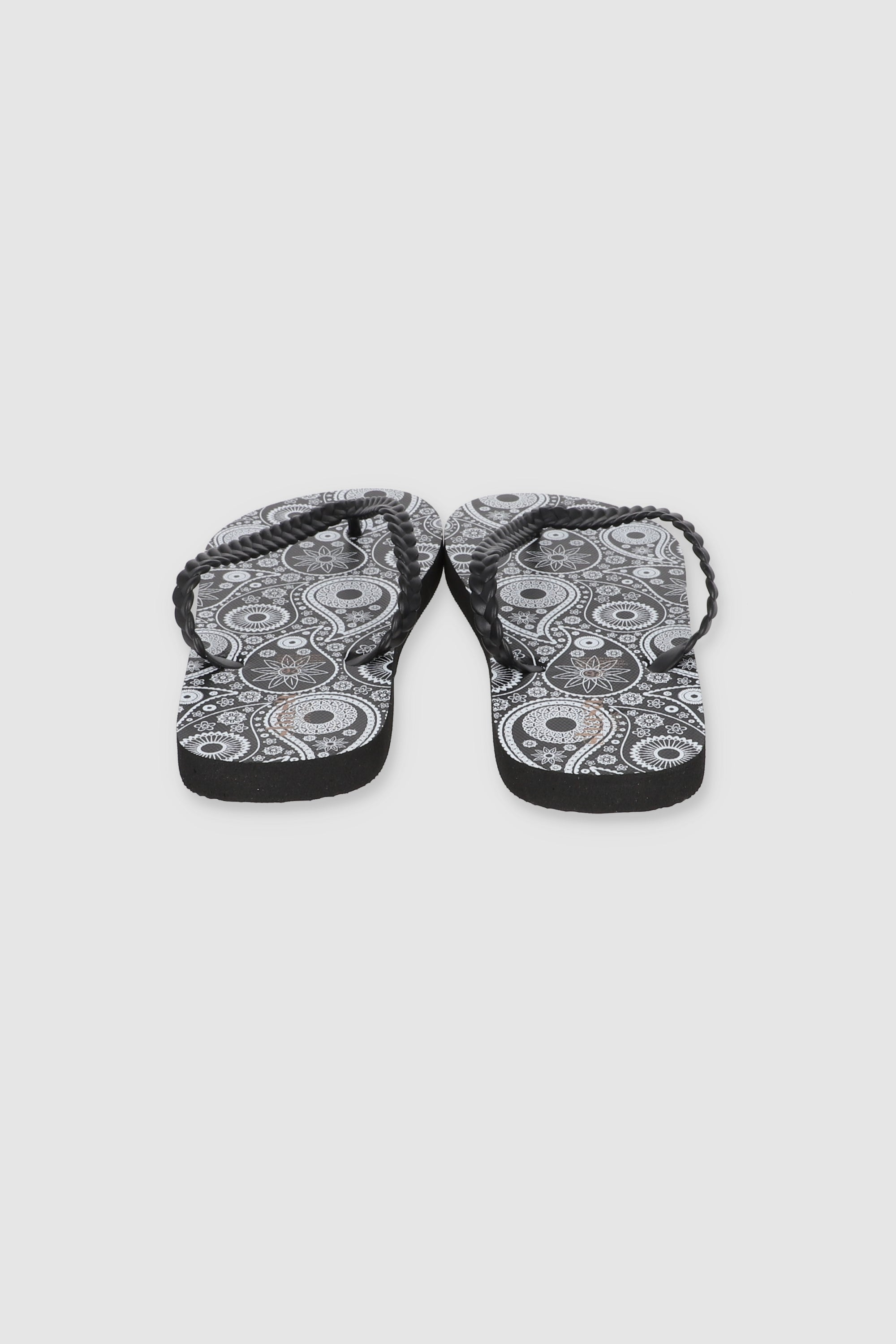 FLIP FLOP CHINELA TRENZA PRINT NEGRO