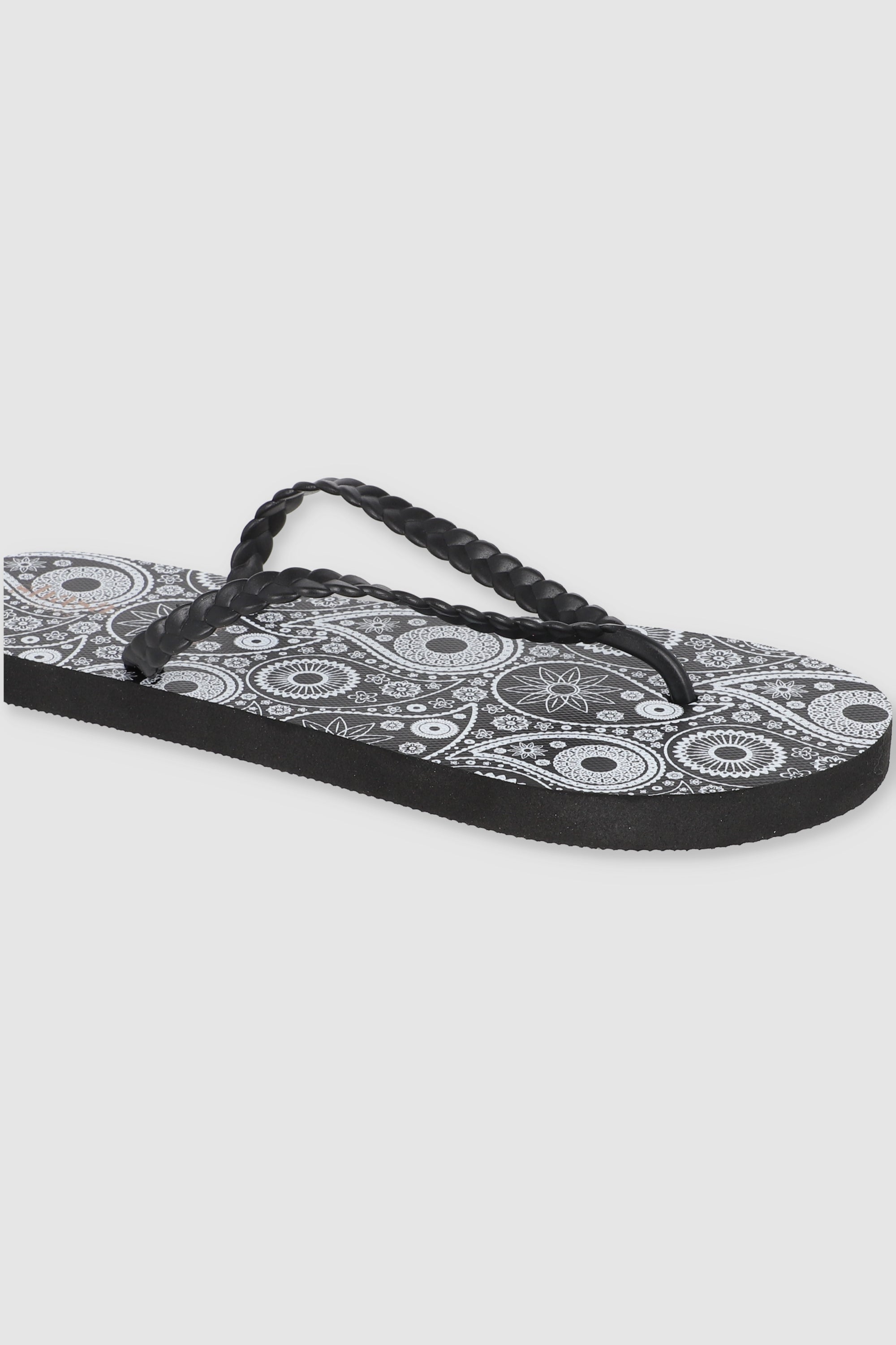 FLIP FLOP CHINELA TRENZA PRINT NEGRO