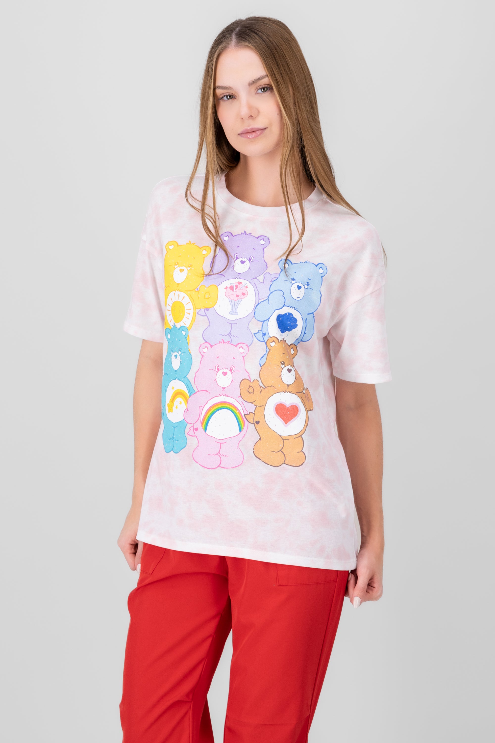 Playera care bears tie dye ROSA COMBO