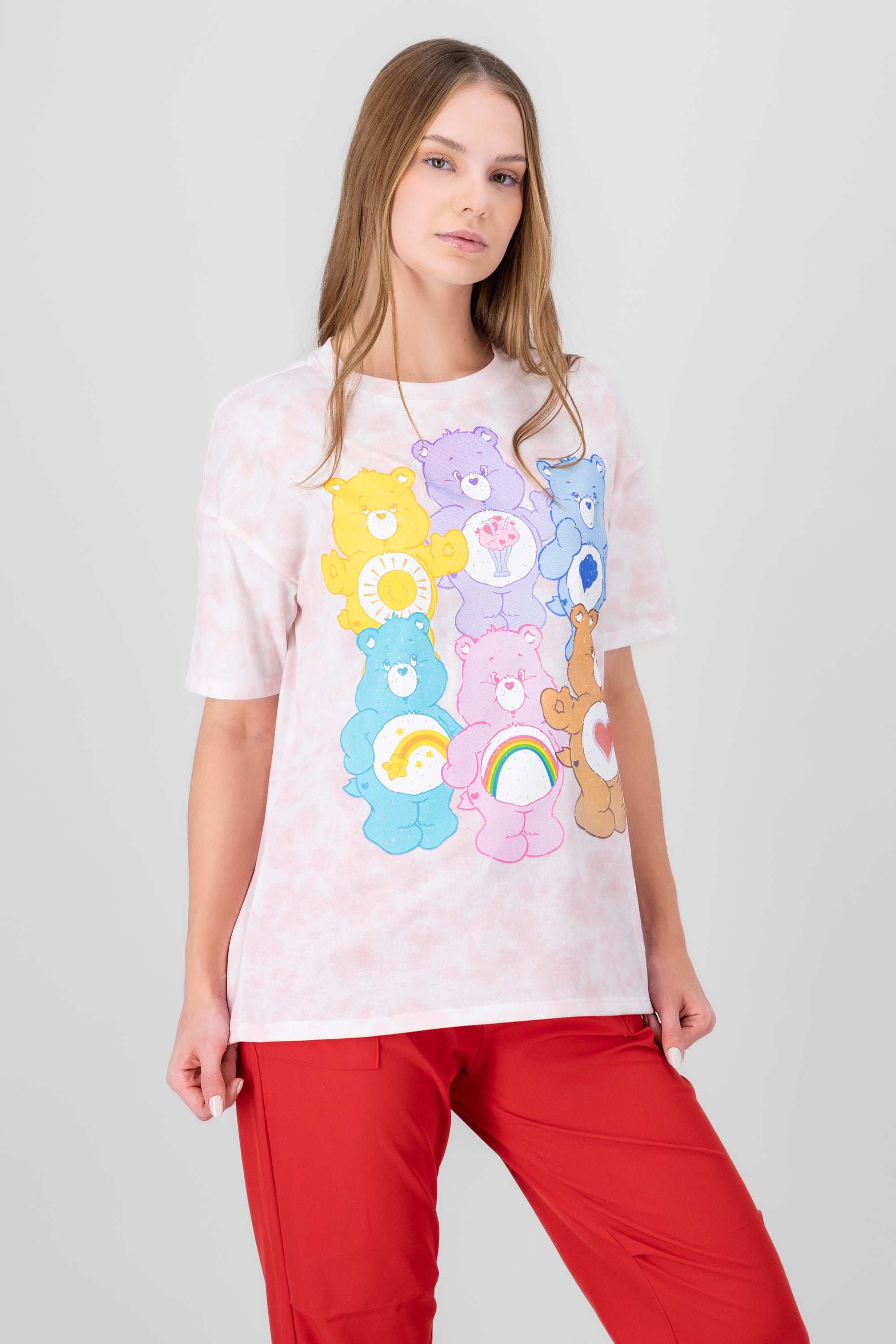 Playera care bears tie dye ROSA COMBO