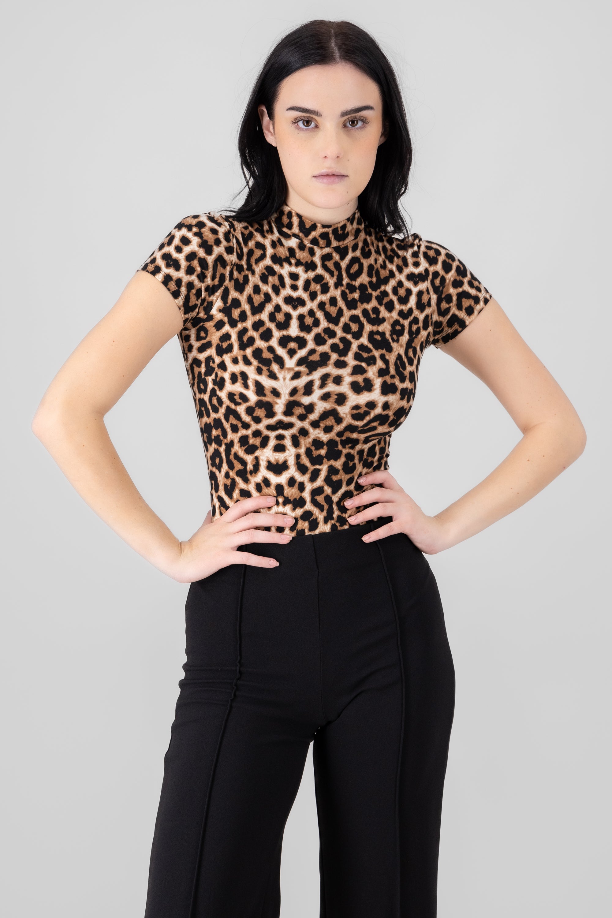 Bodysuit manga larga leopardo CAFE COMBO