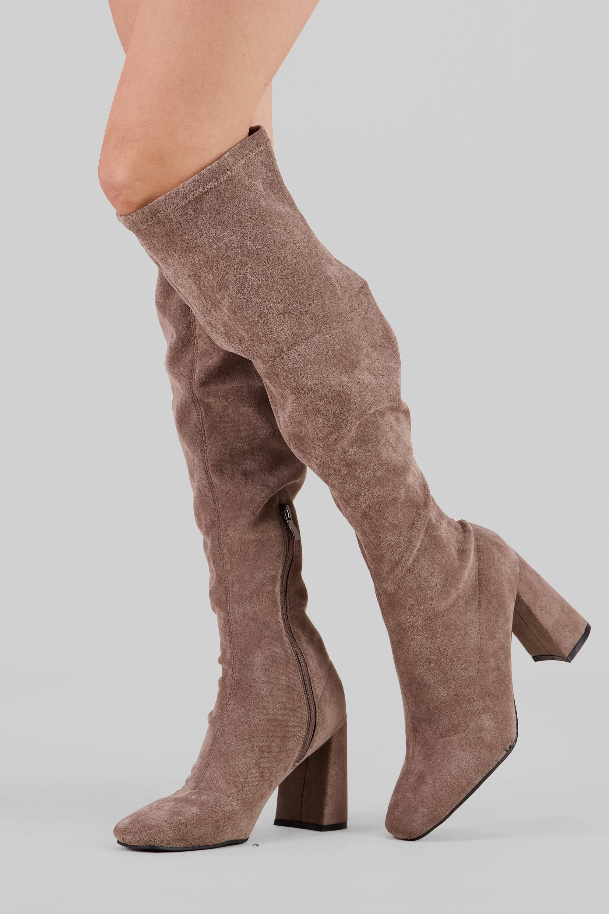 Bota over the knee durazno TAUPE