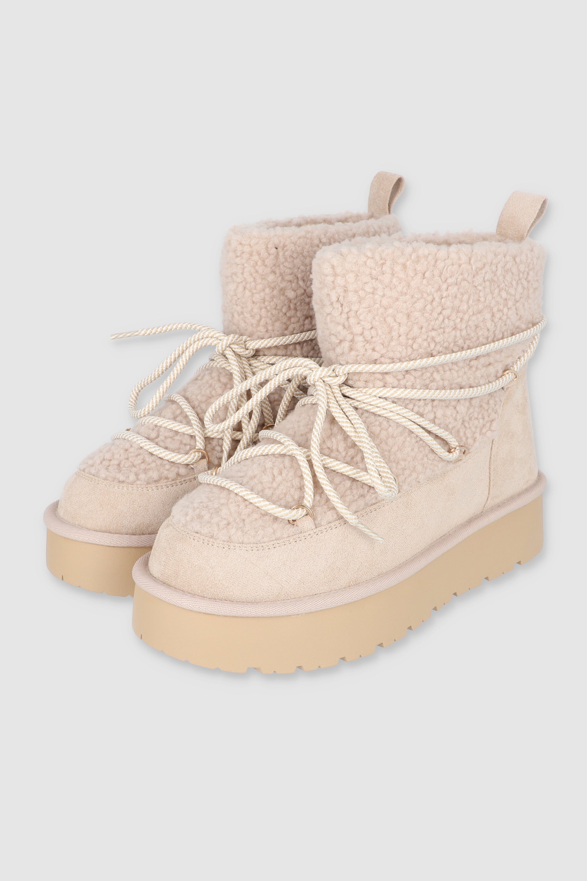 Bota invierno nieve cordón TAUPE