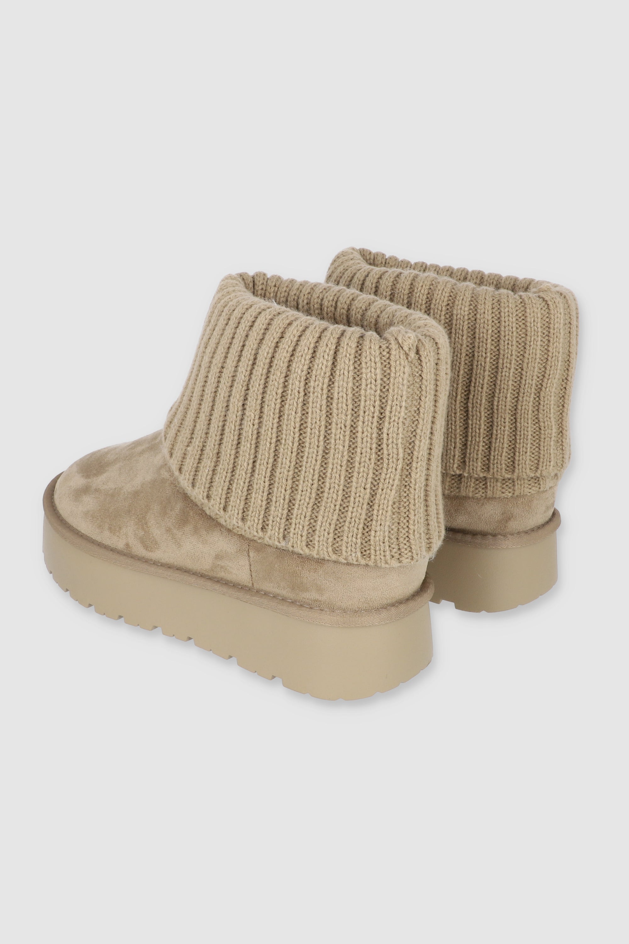 Bota invierno calceta tejida TAUPE