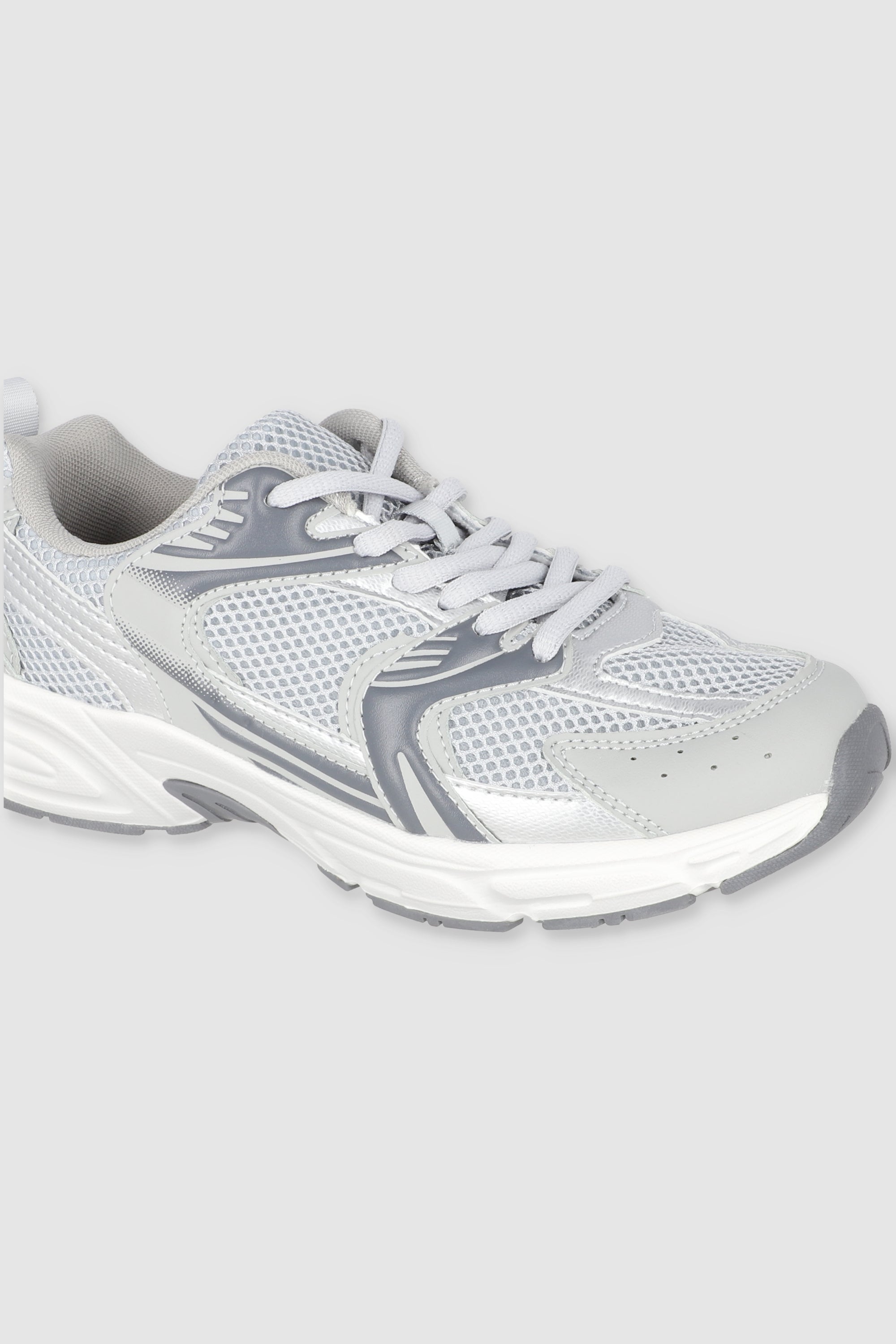 Tenis runner contrastes metalicos GRIS