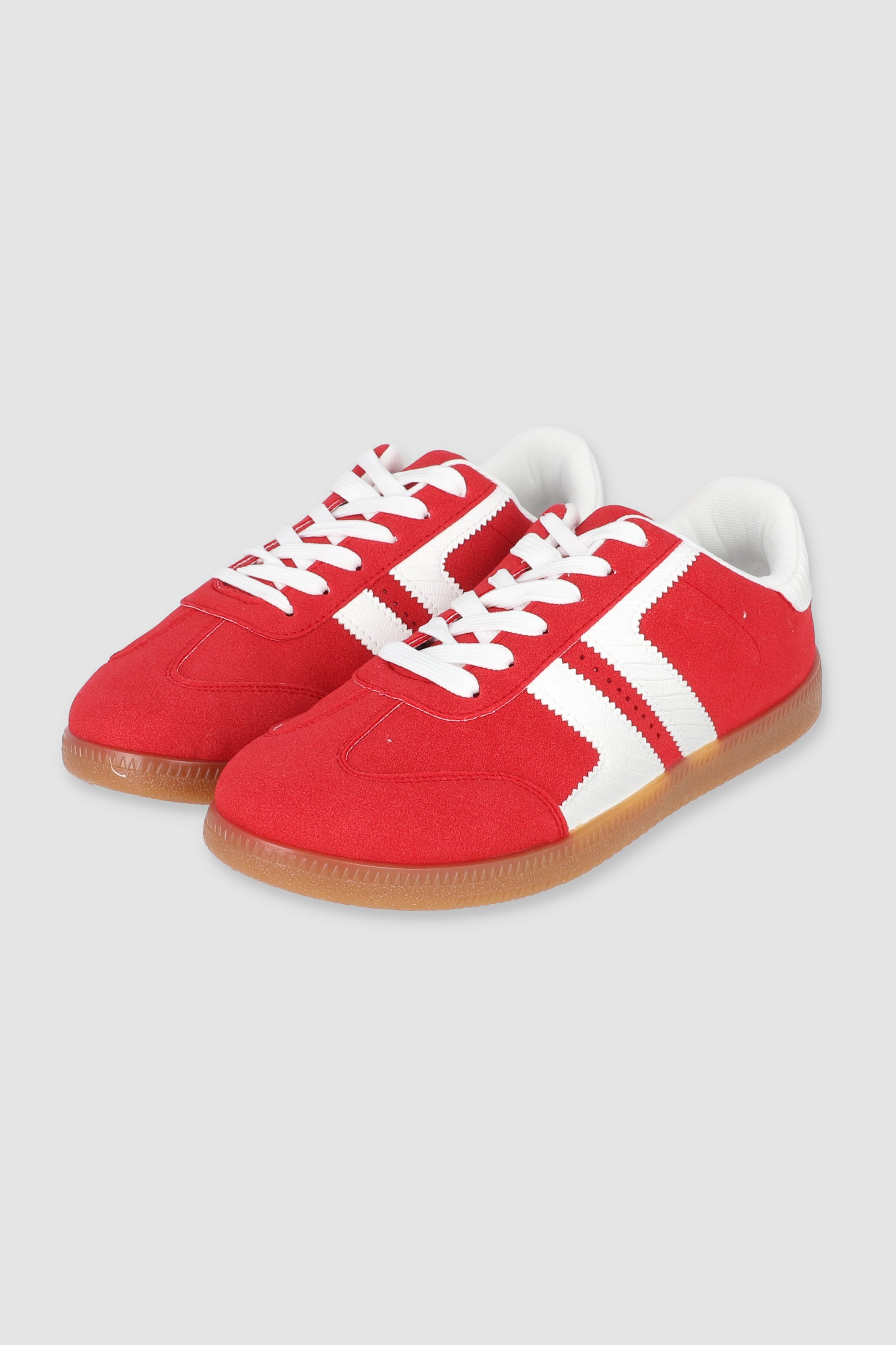 Tenis casual doble linea lateral ROJO