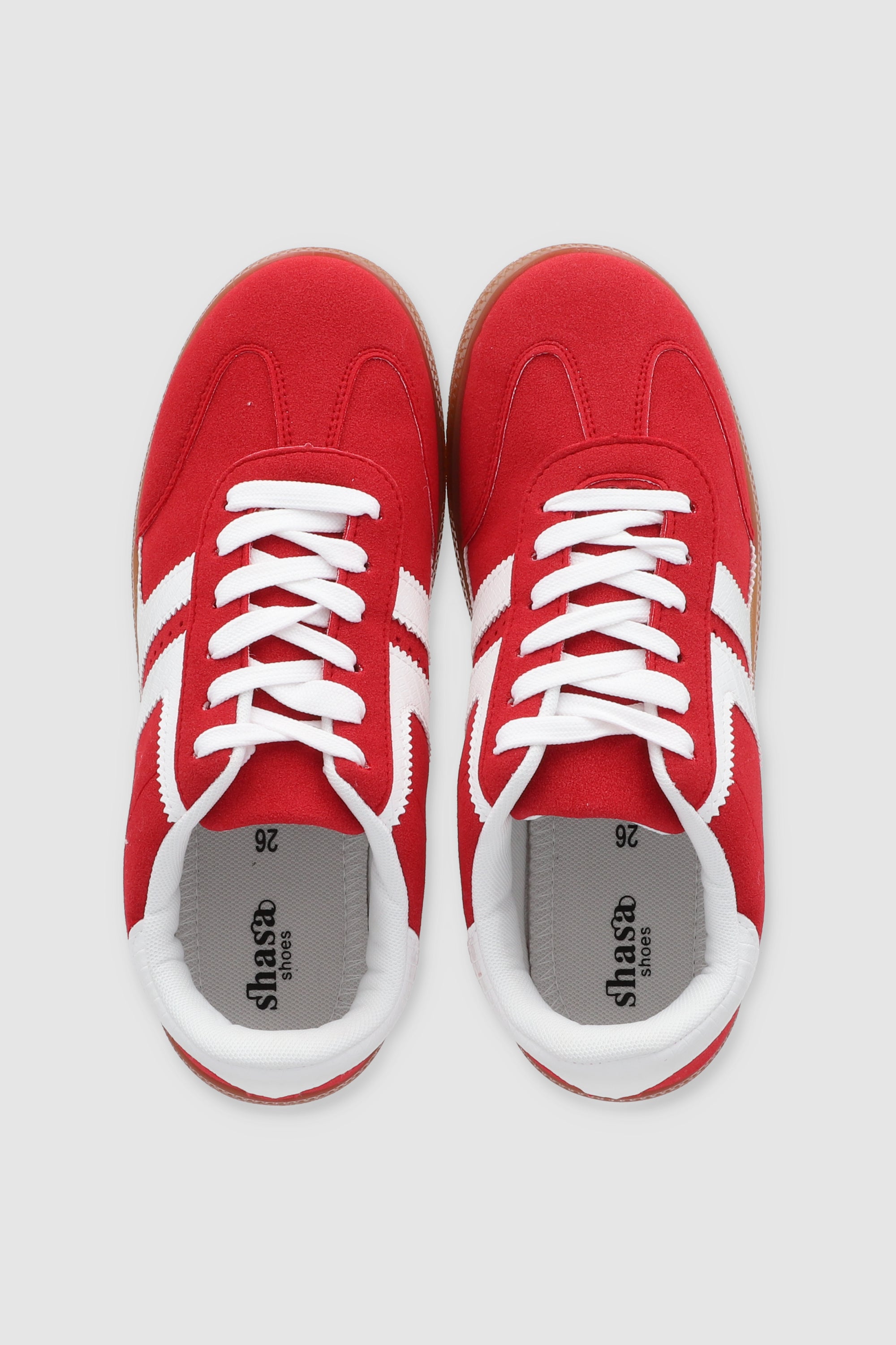 Tenis casual doble linea lateral ROJO