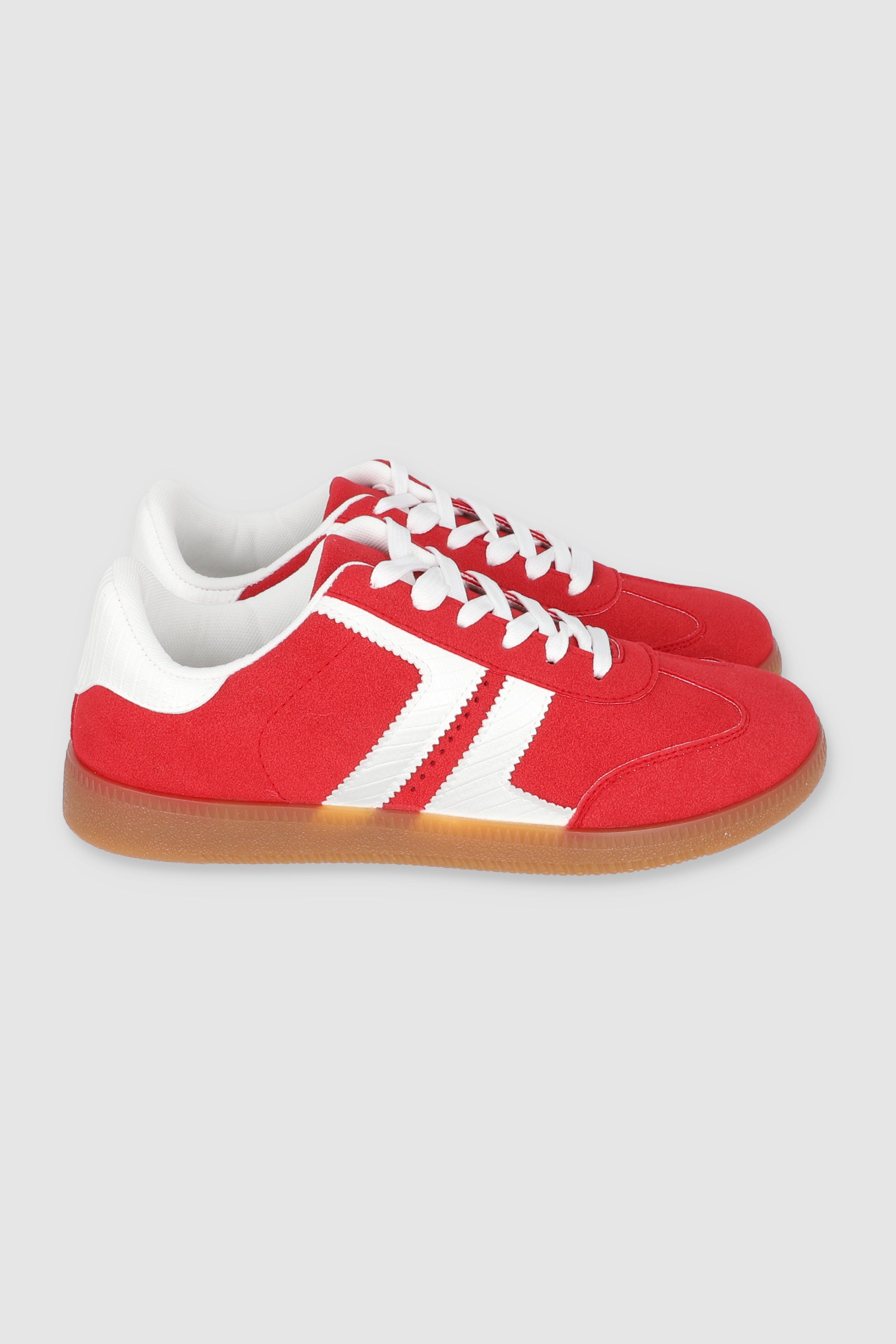 Tenis casual doble linea lateral ROJO