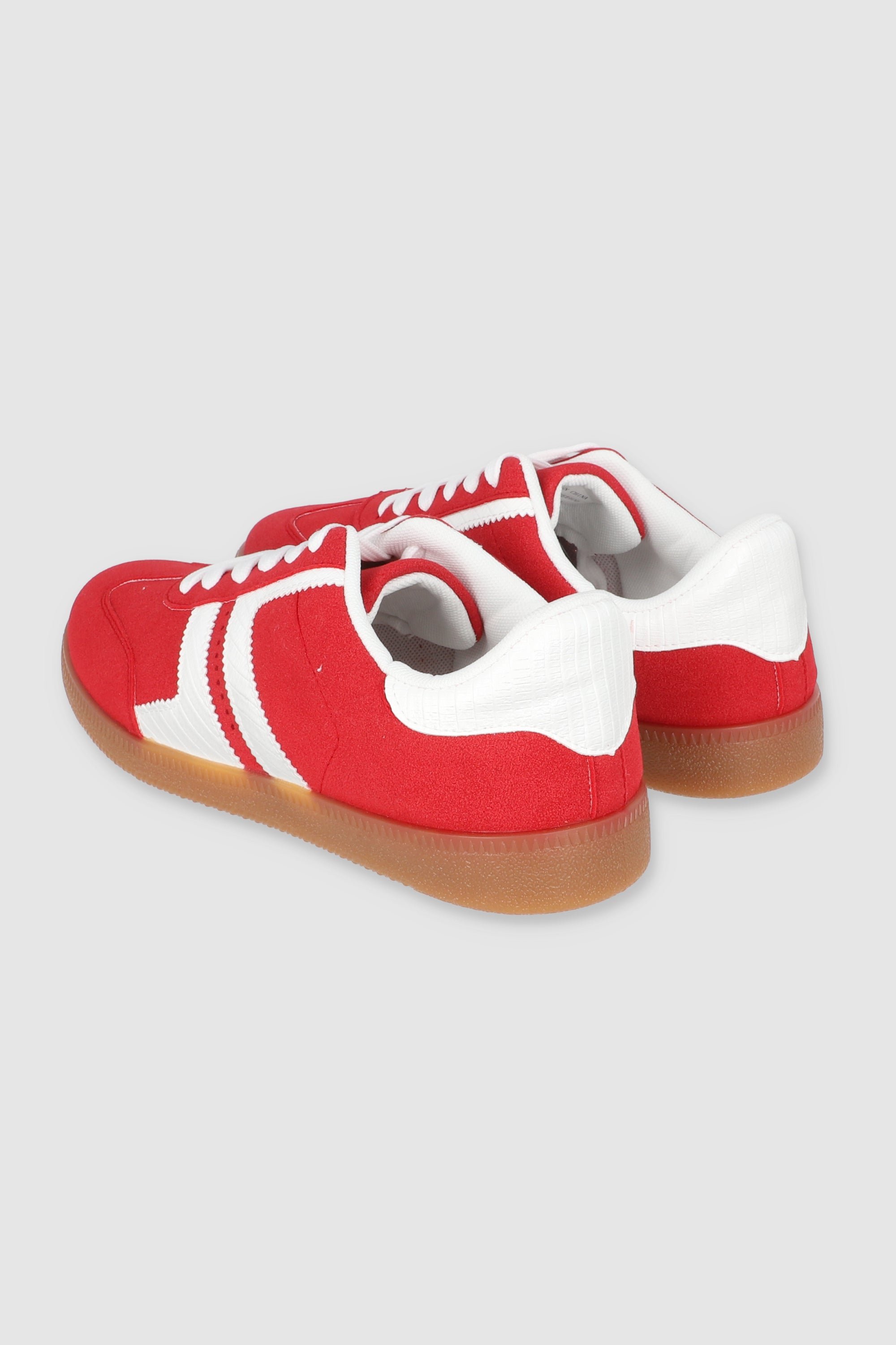 Tenis casual doble linea lateral ROJO