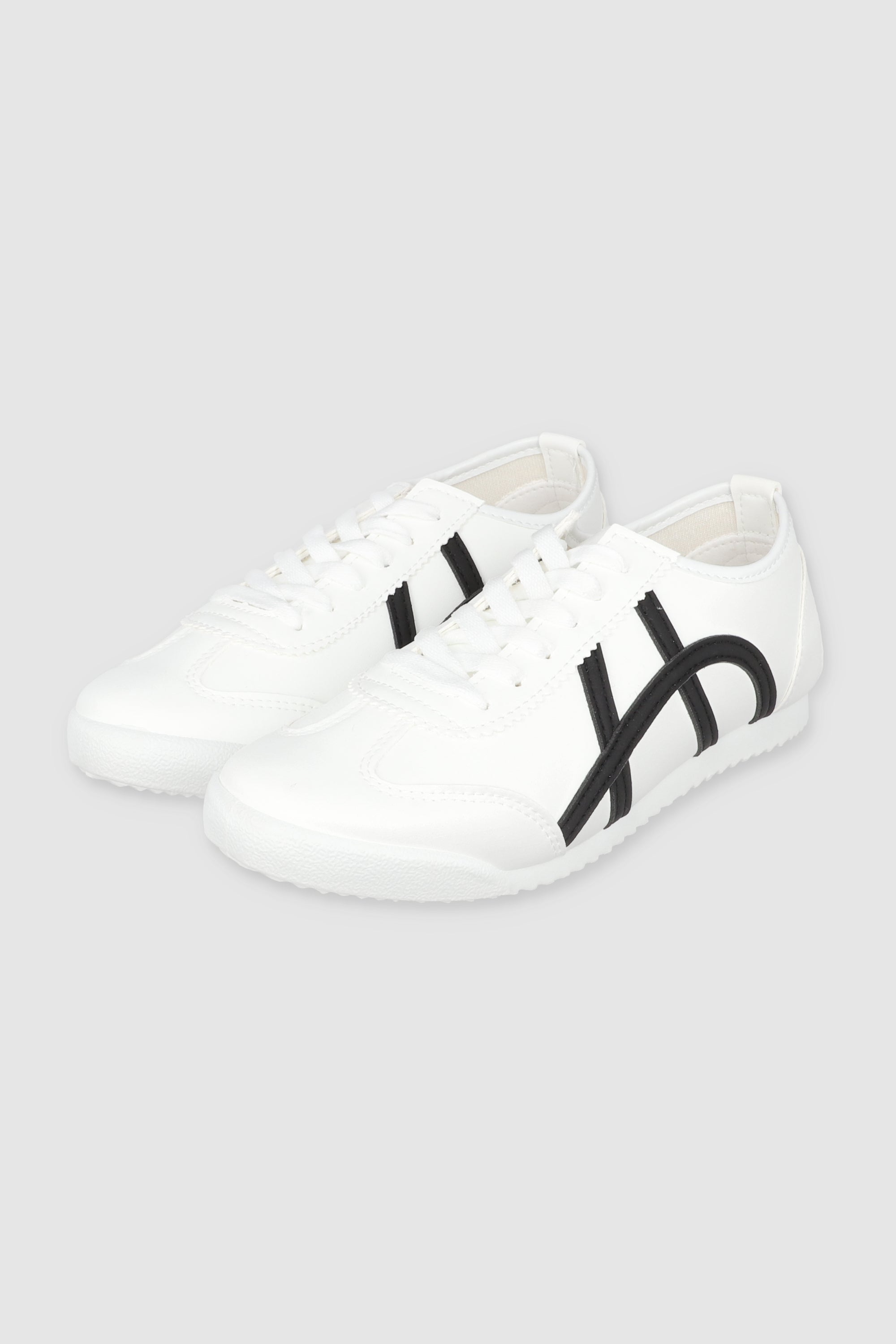 Tenis casual lineas retro BLANCO