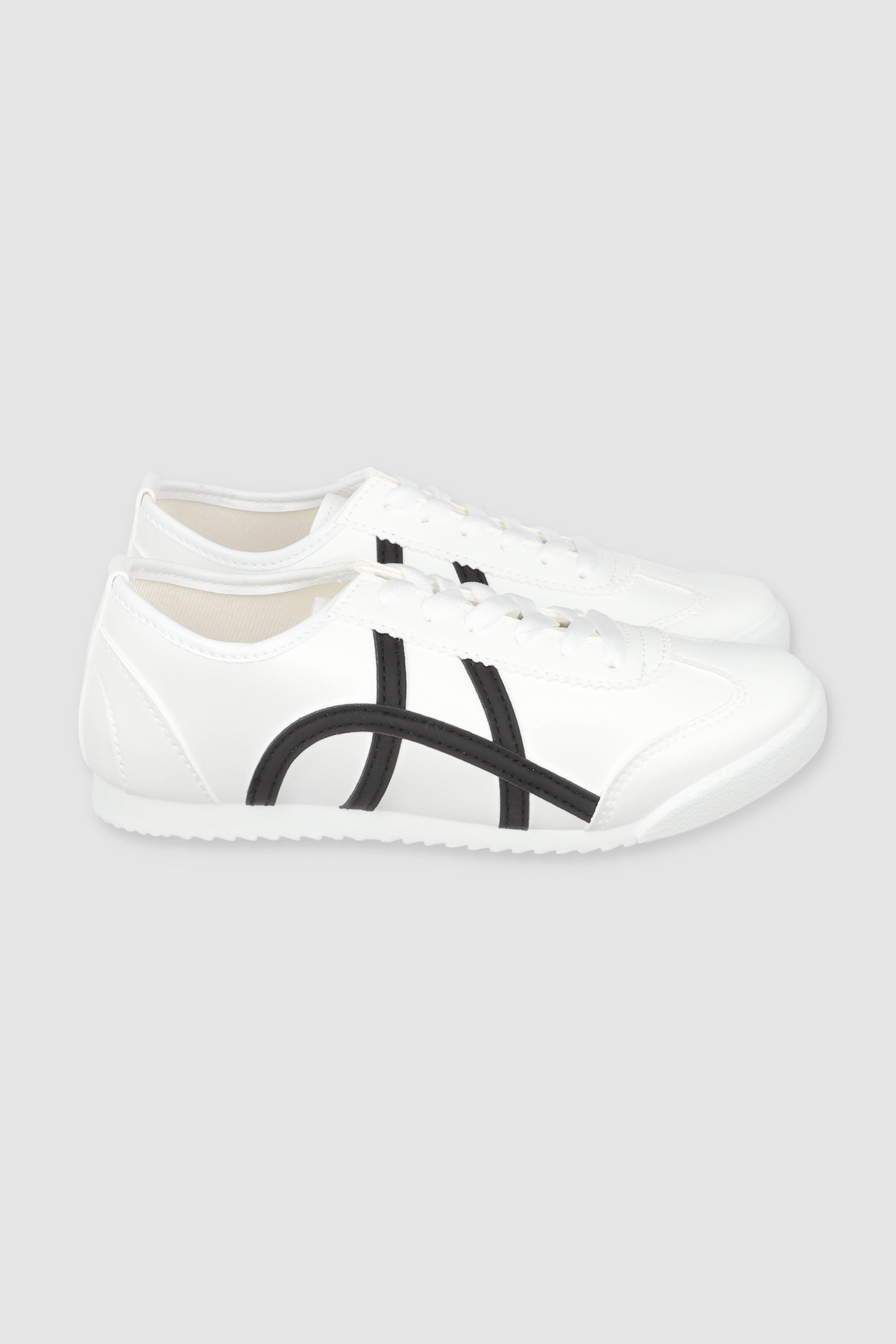 Tenis casual lineas retro BLANCO