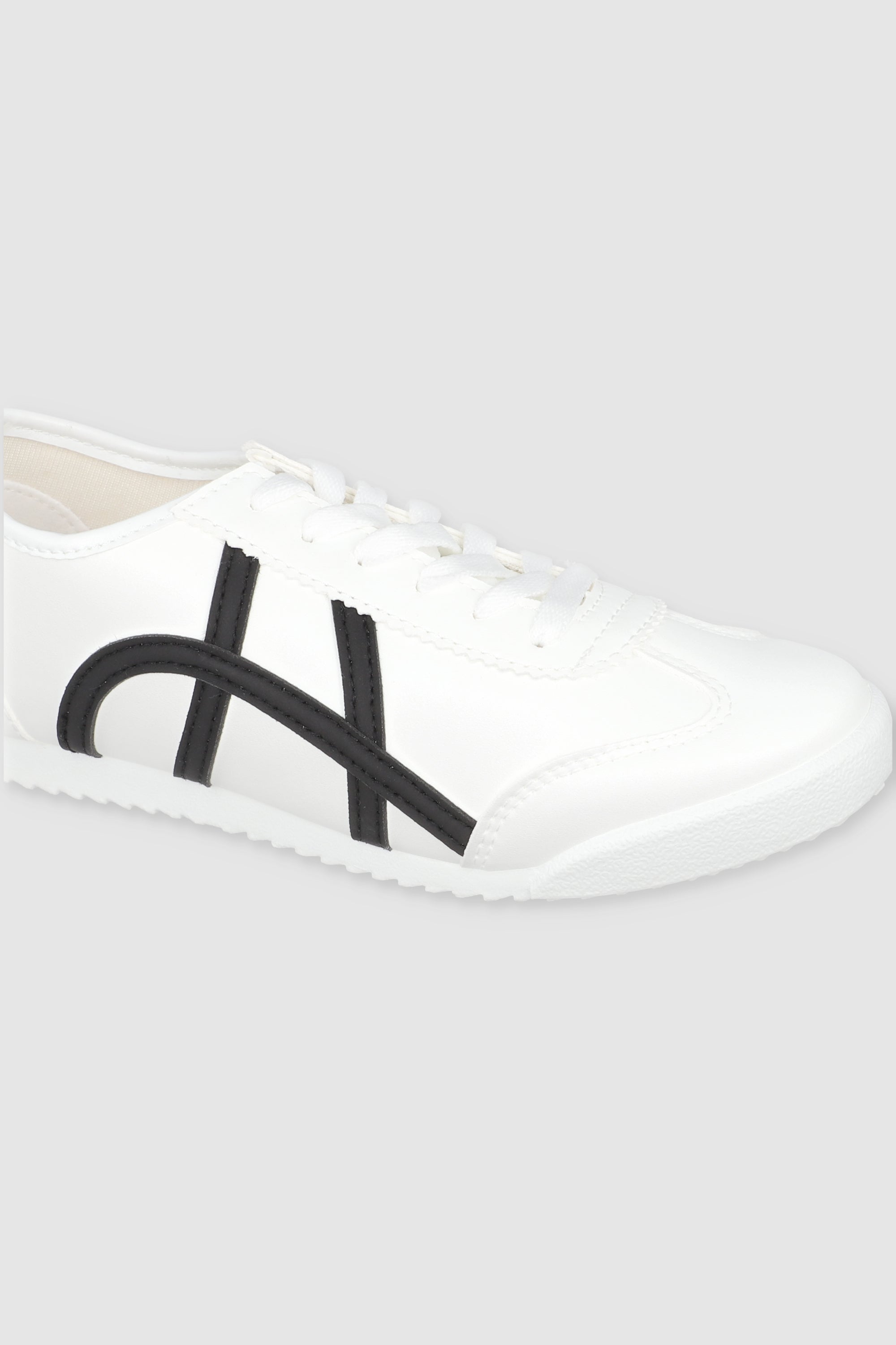 Tenis casual lineas retro BLANCO