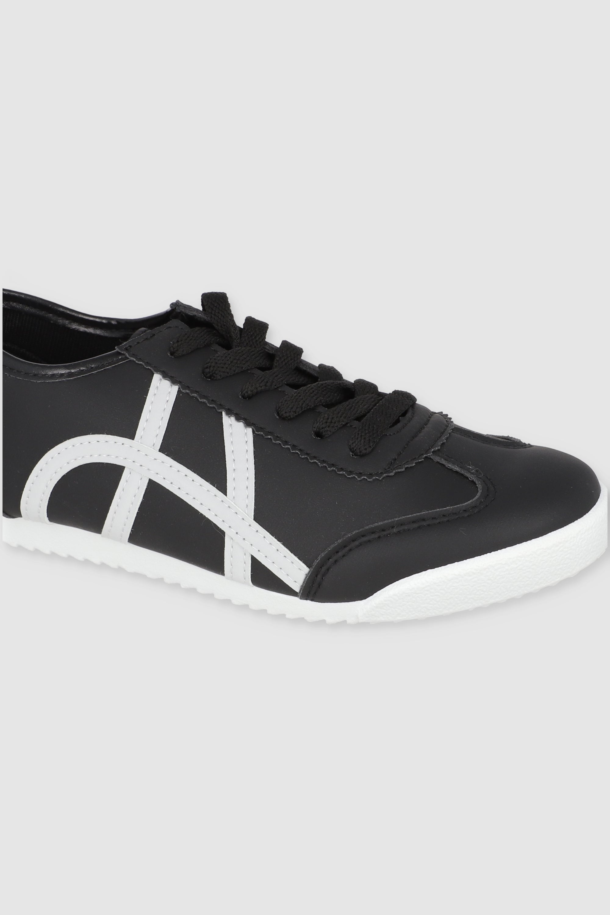 Tenis casual lineas retro NEGRO